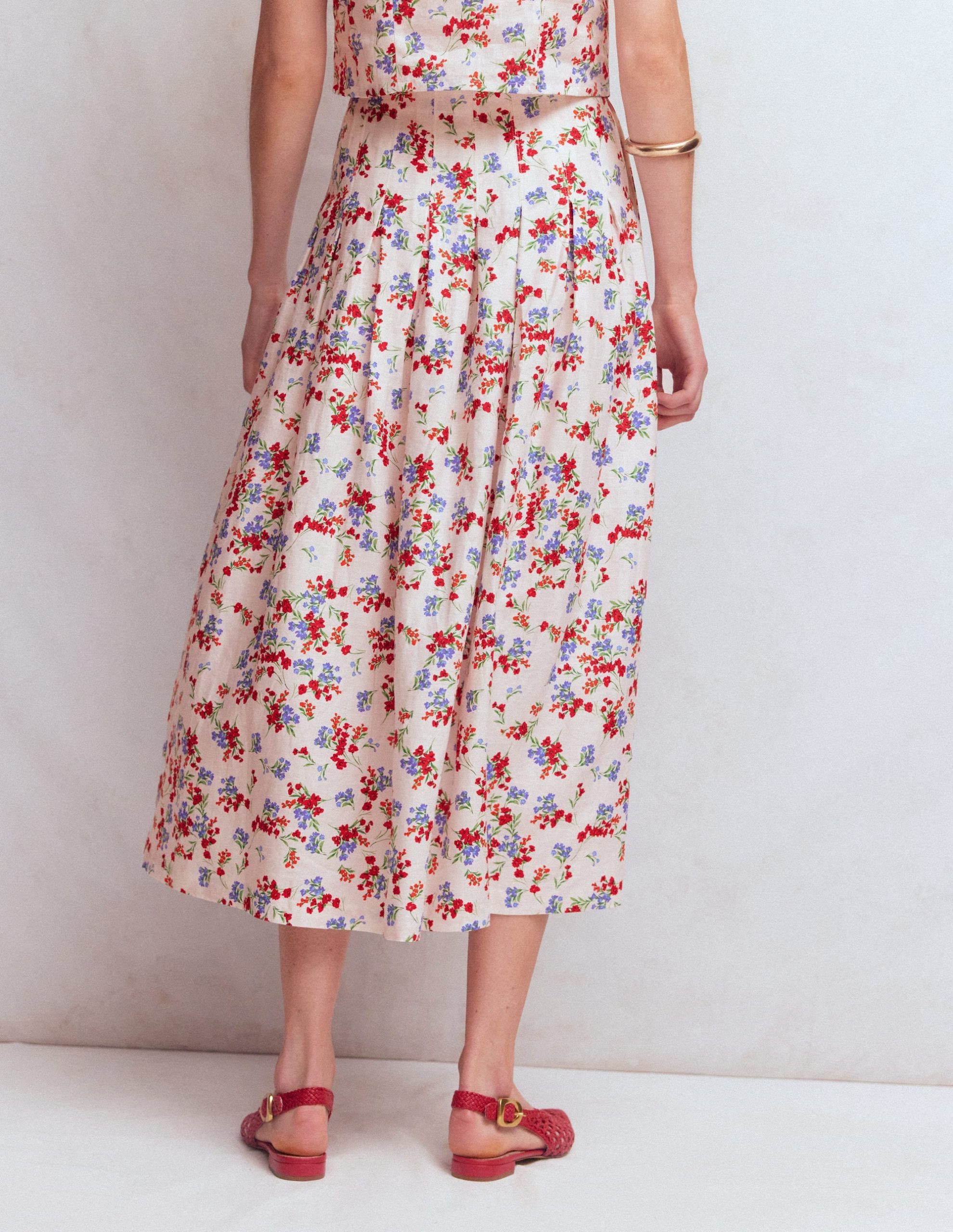 Valentina Linen Skirt-Ivory. Bloom Scatter - Image 3