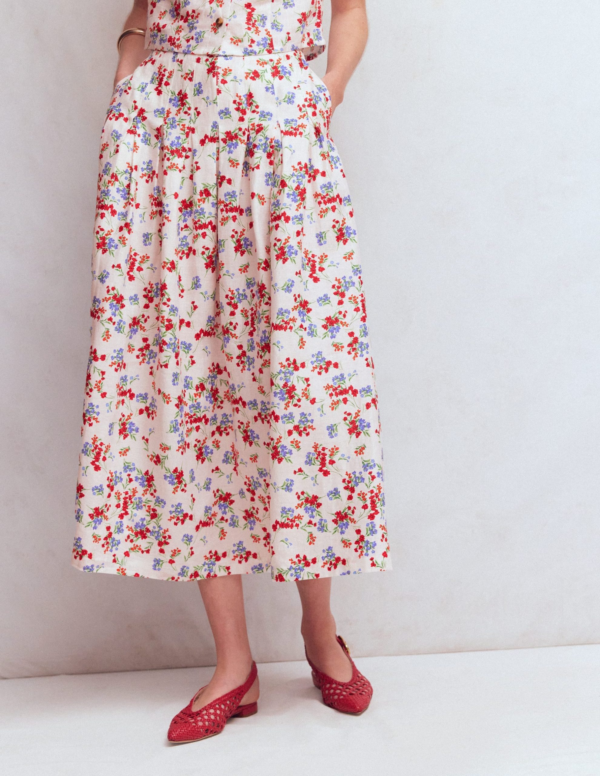 Valentina Linen Skirt-Ivory. Bloom Scatter - Image 4
