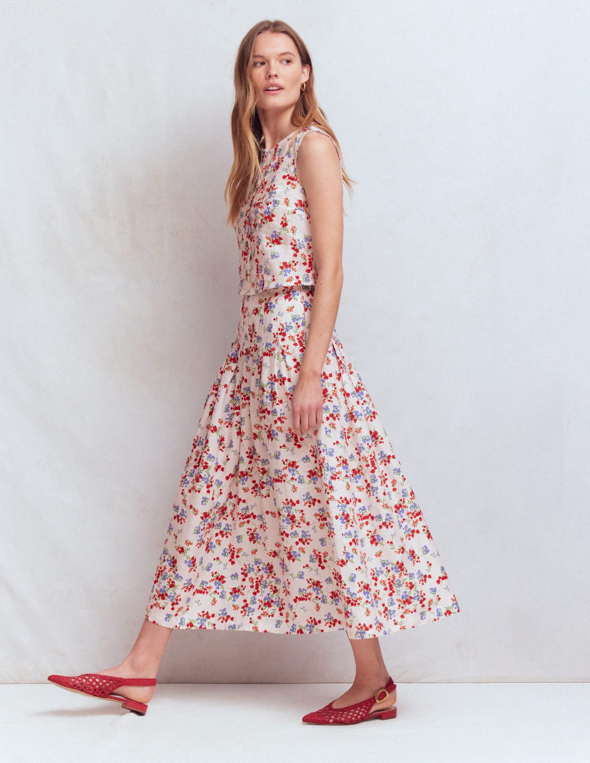 Valentina Linen Skirt-Ivory. Bloom Scatter - Image 5