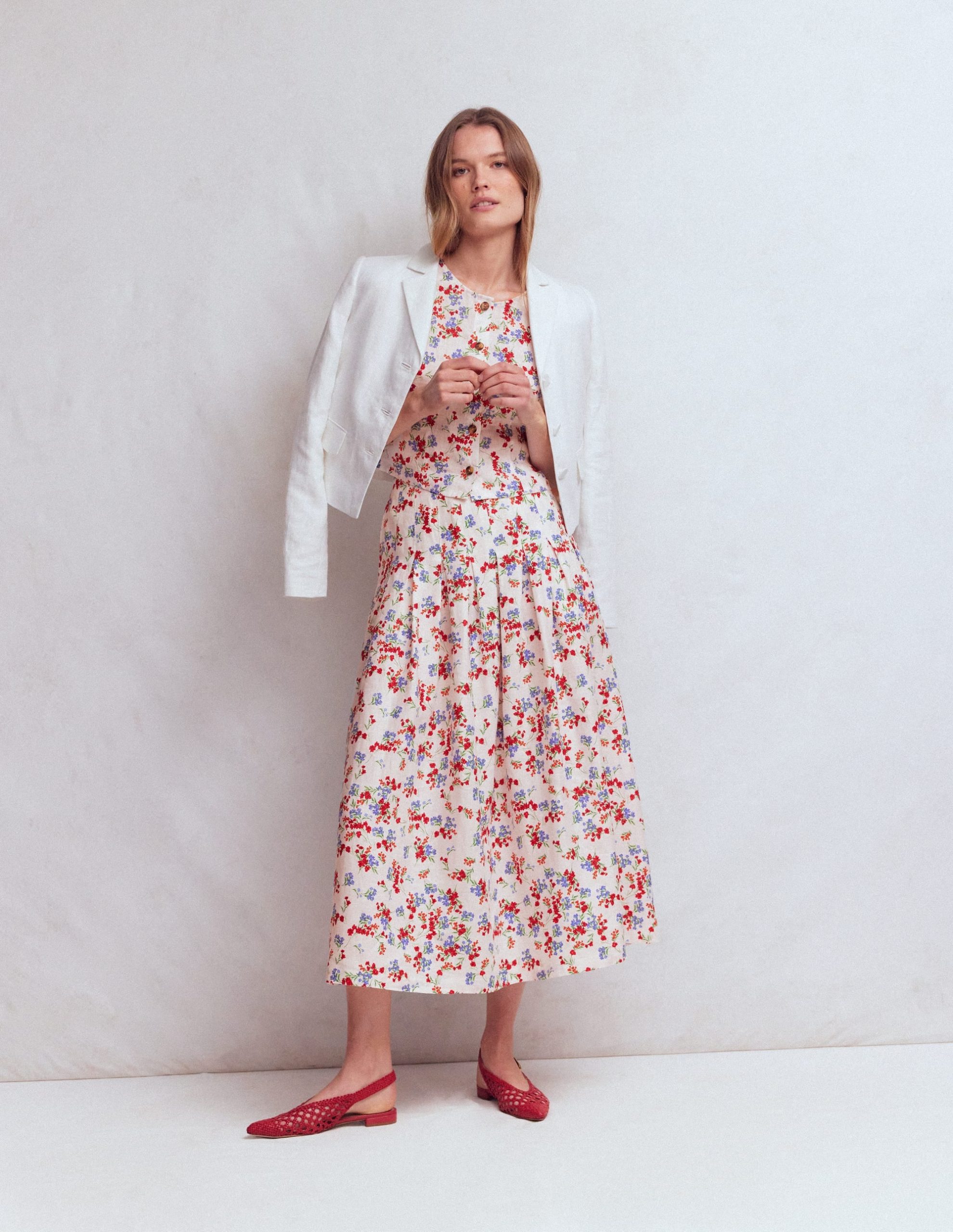 Valentina Linen Skirt-Ivory. Bloom Scatter - Image 6