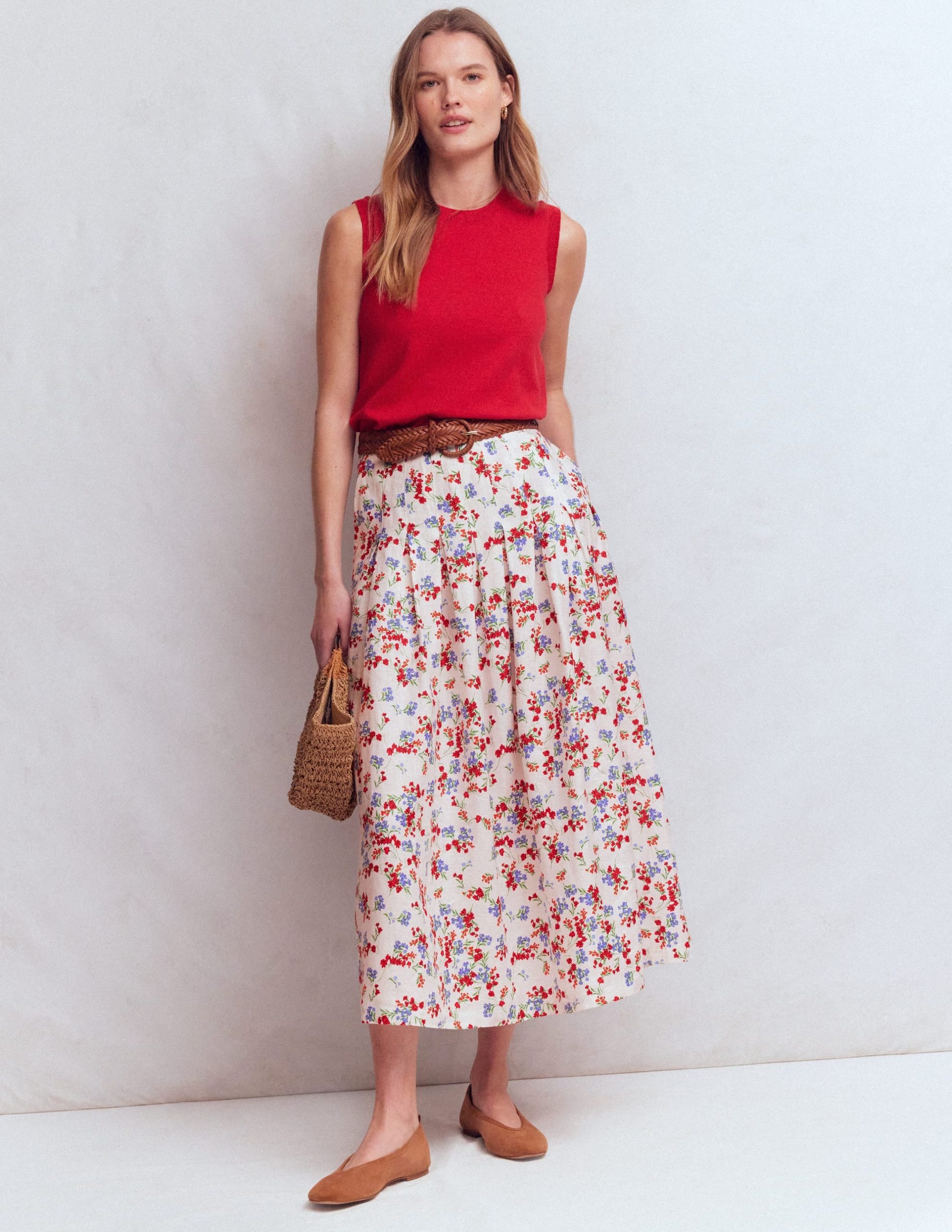 Valentina Linen Skirt-Ivory. Bloom Scatter - Image 7