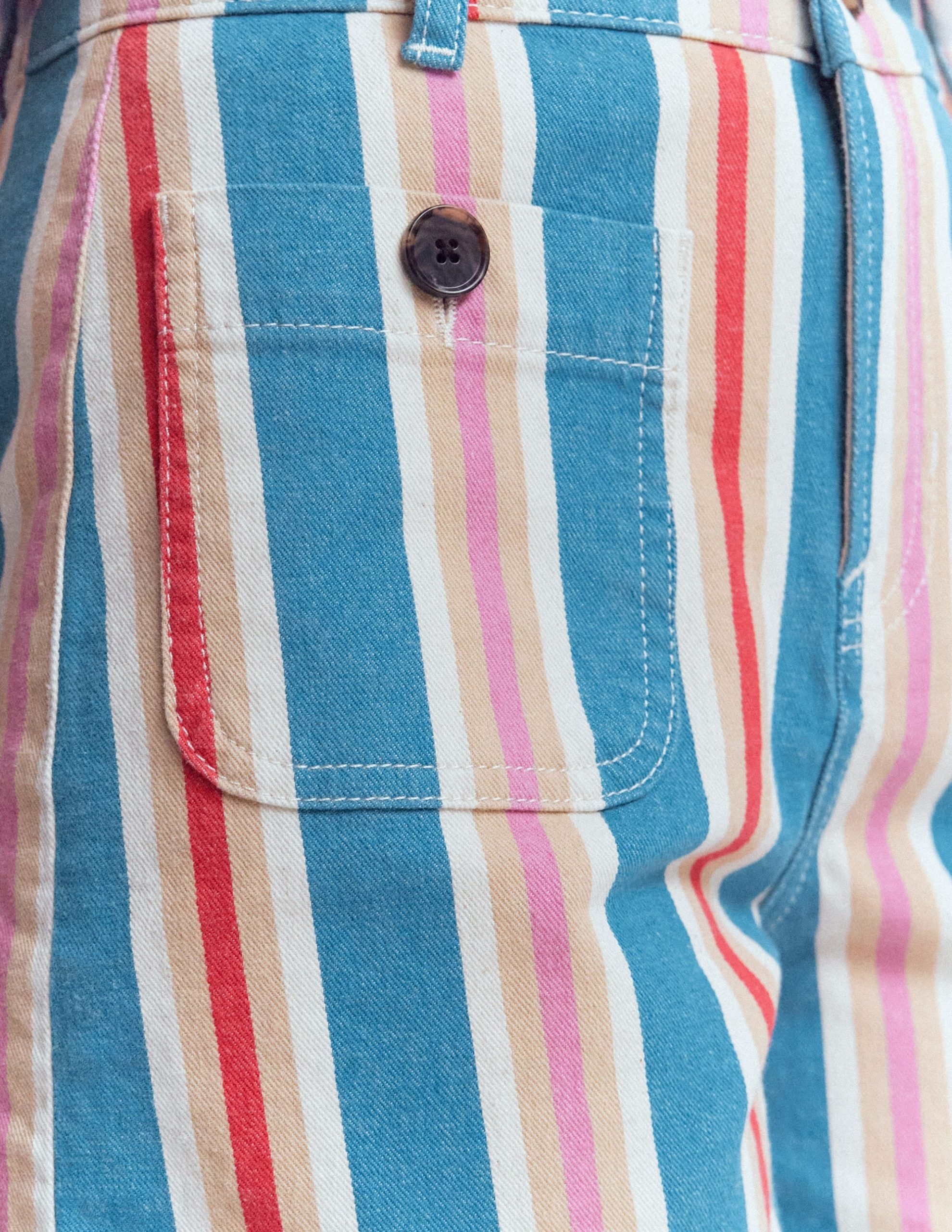 Primrose Denim Shorts-Blue. Pink. Red Multistripe - Image 6