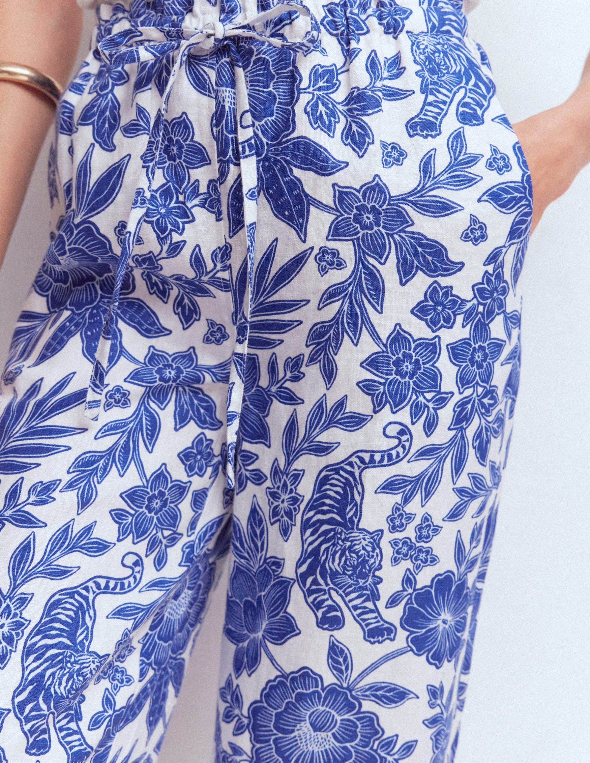 Islington Linen Crop Pants-Mazarine Blue. Tigers Paradise - Image 5