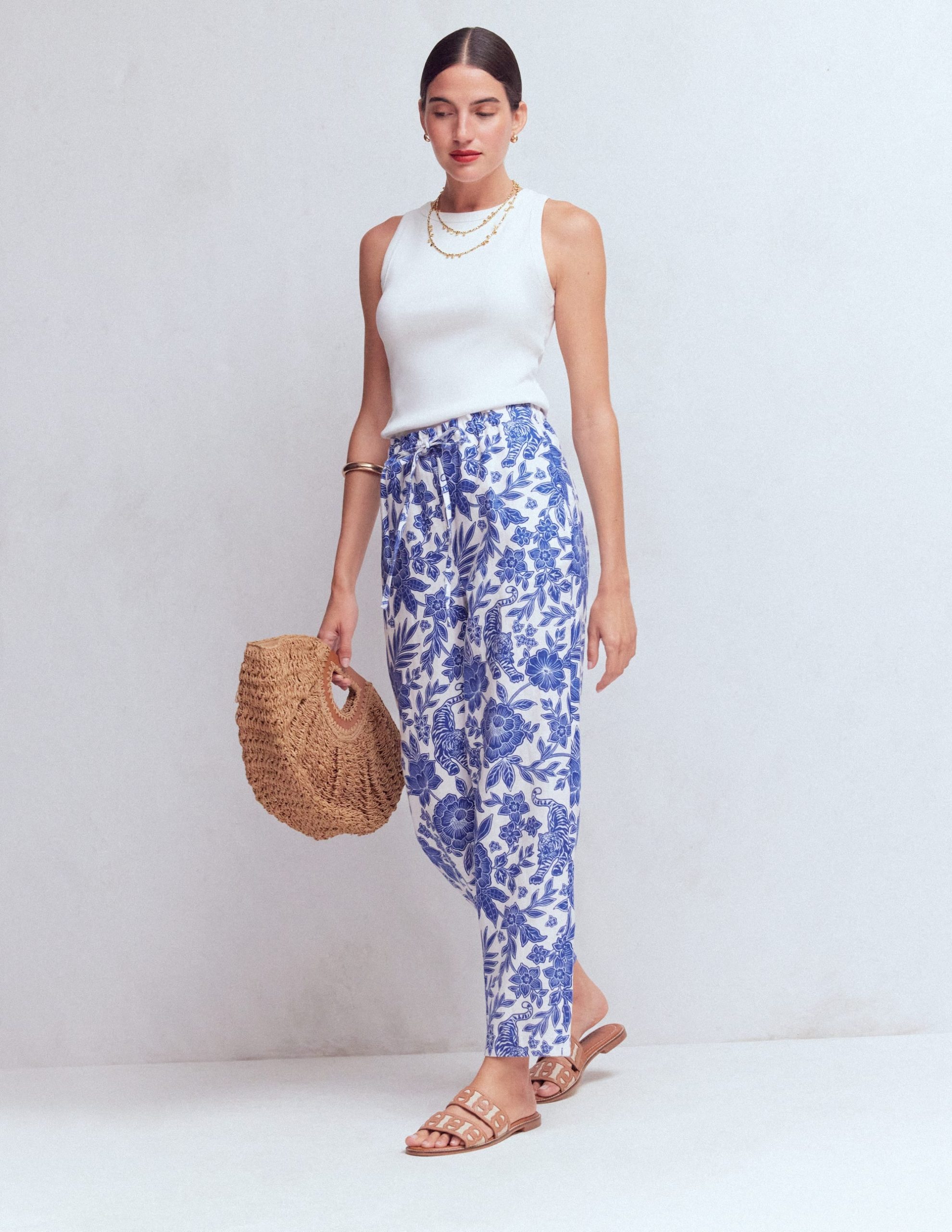 Islington Linen Crop Pants-Mazarine Blue. Tigers Paradise - Image 6