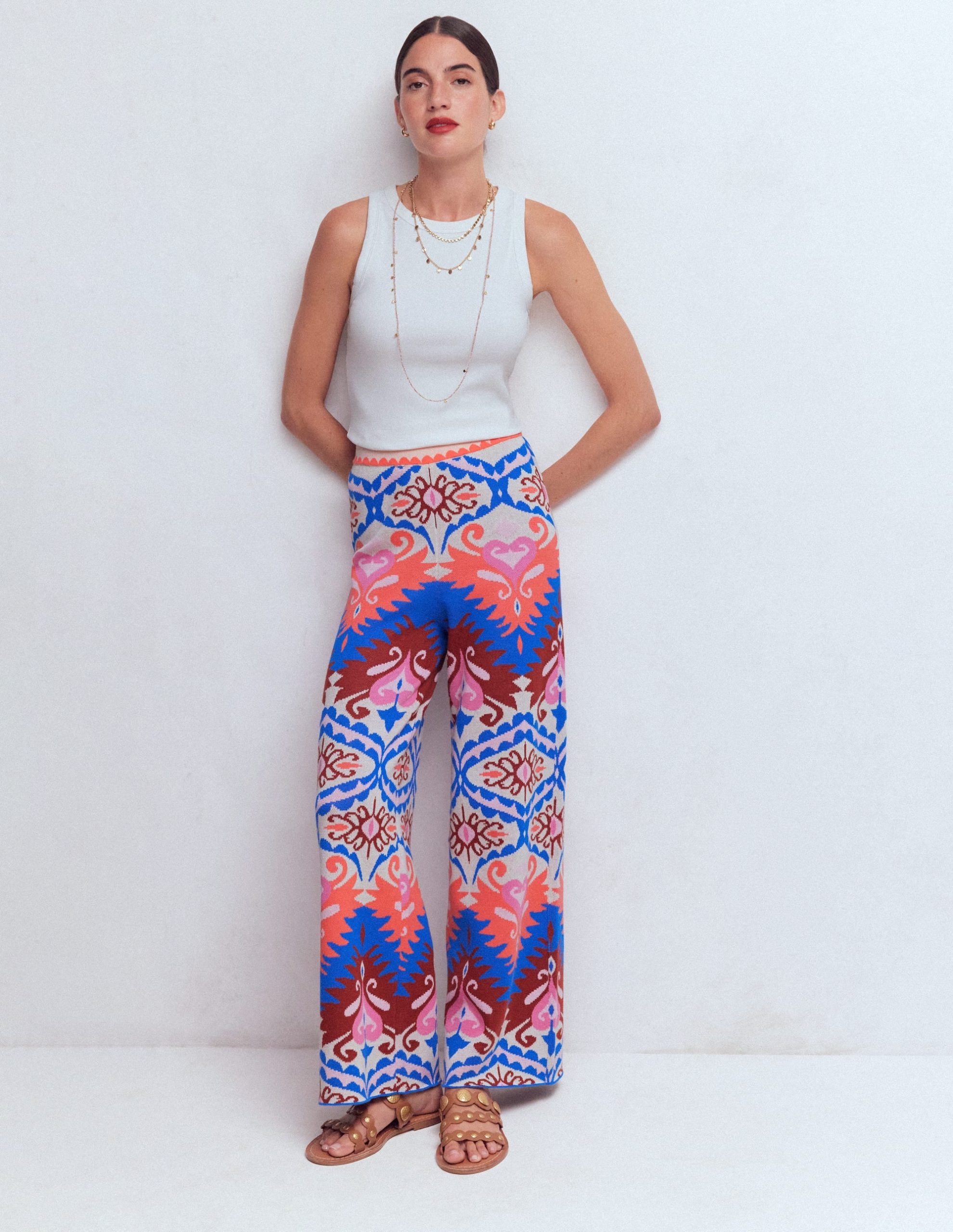 Jacquard Knitted Pants-Multi Aztec - Image 4