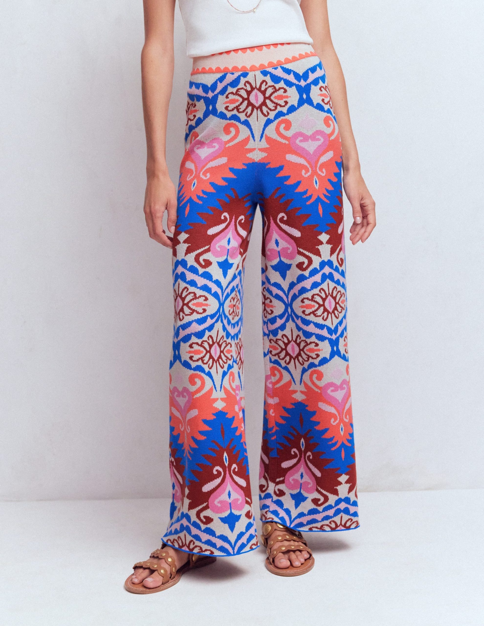 Jacquard Knitted Pants-Multi Aztec - Image 5