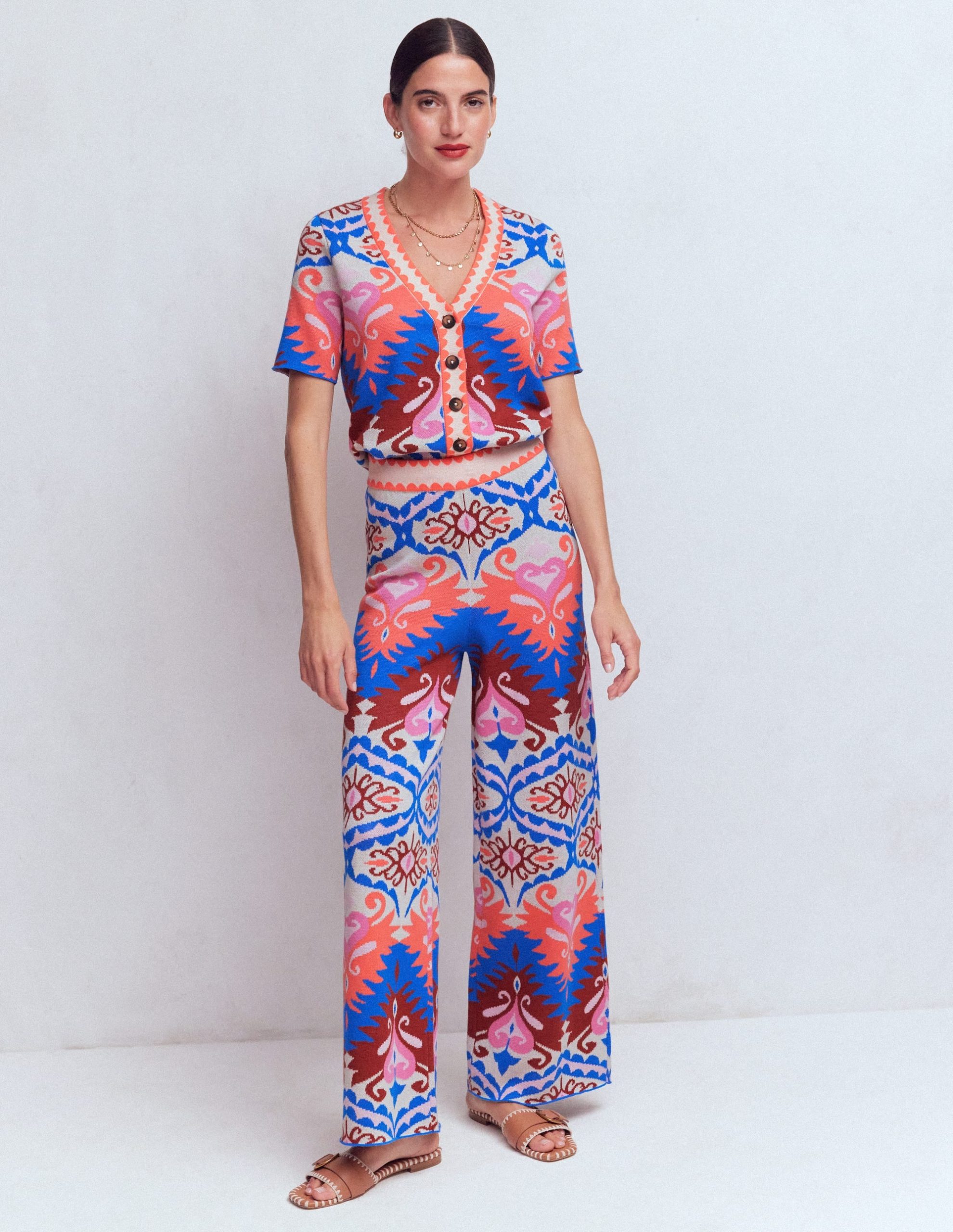 Jacquard Knitted Pants-Multi Aztec - Image 6
