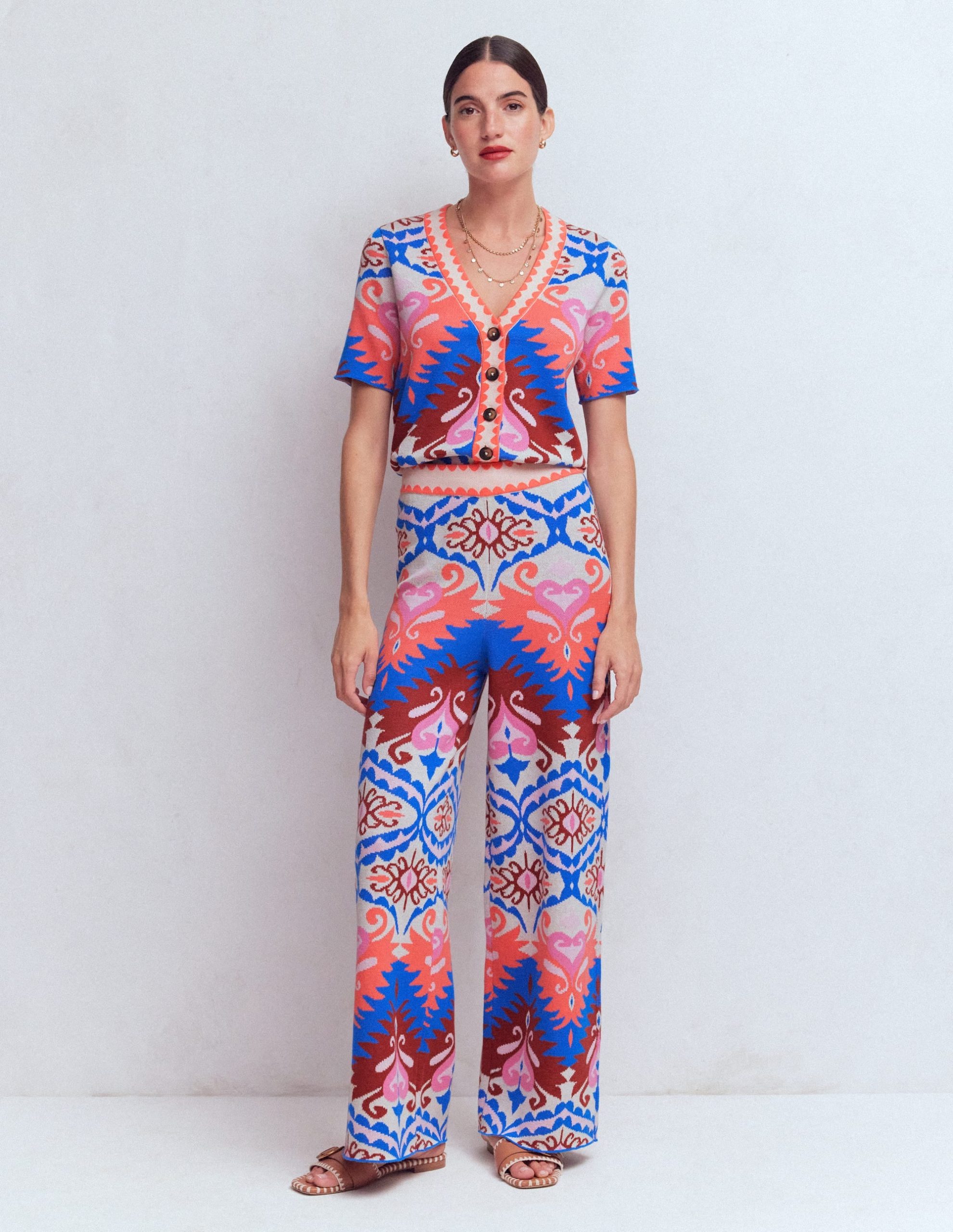 Jacquard Knitted Pants-Multi Aztec - Image 7
