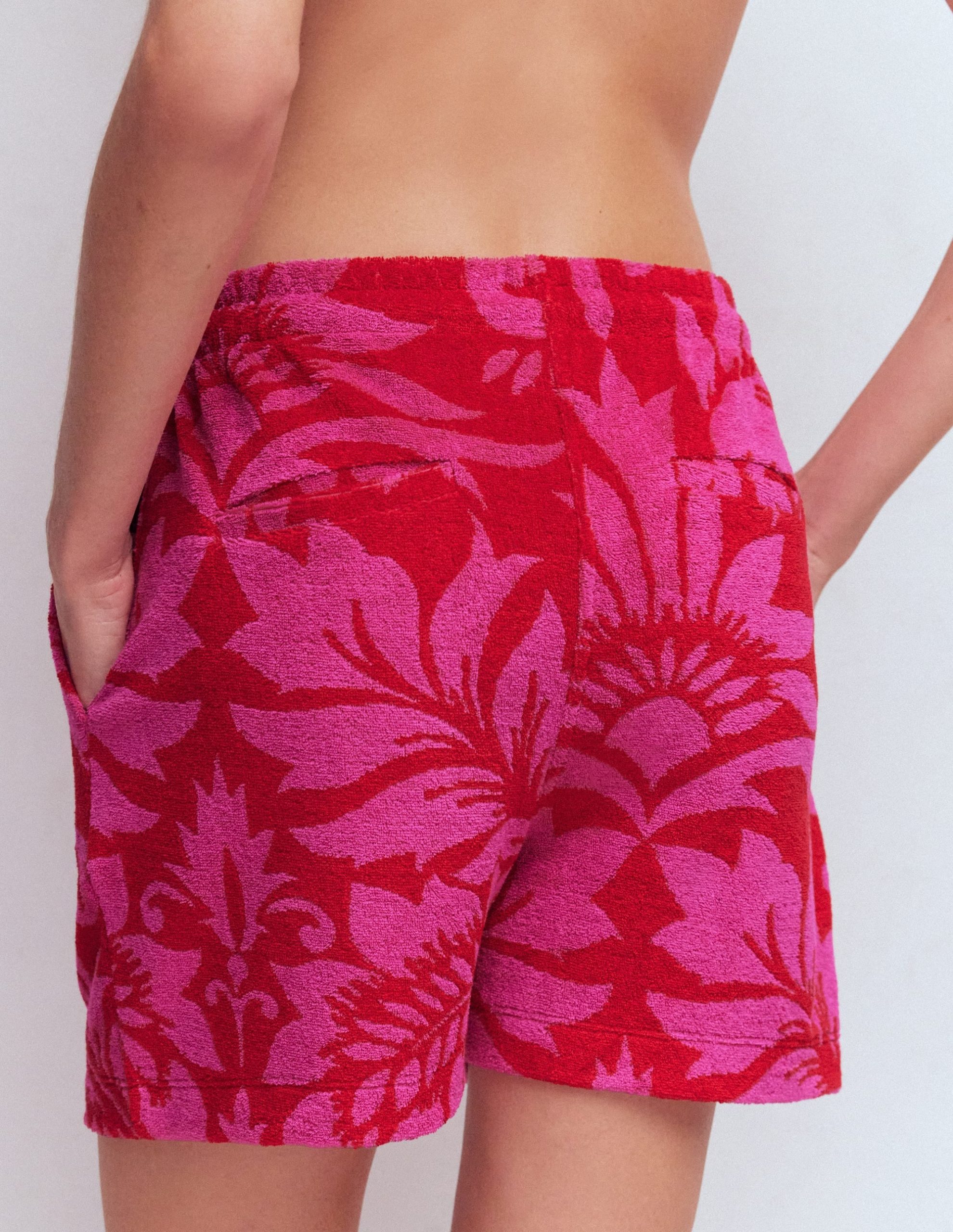 Islington Towelling Shorts-Salsa. Floral - Image 3