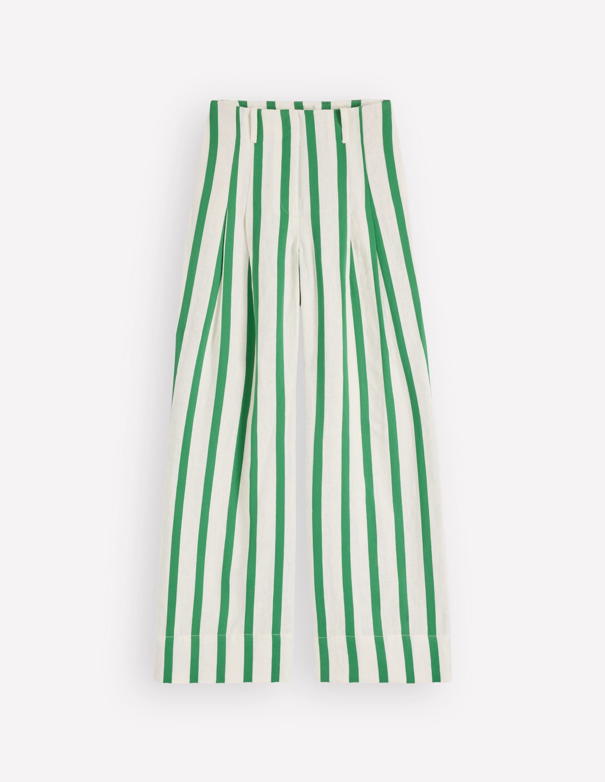 Mayfair Linen Pants-Ivory. Fresh Green Stripe - Image 7