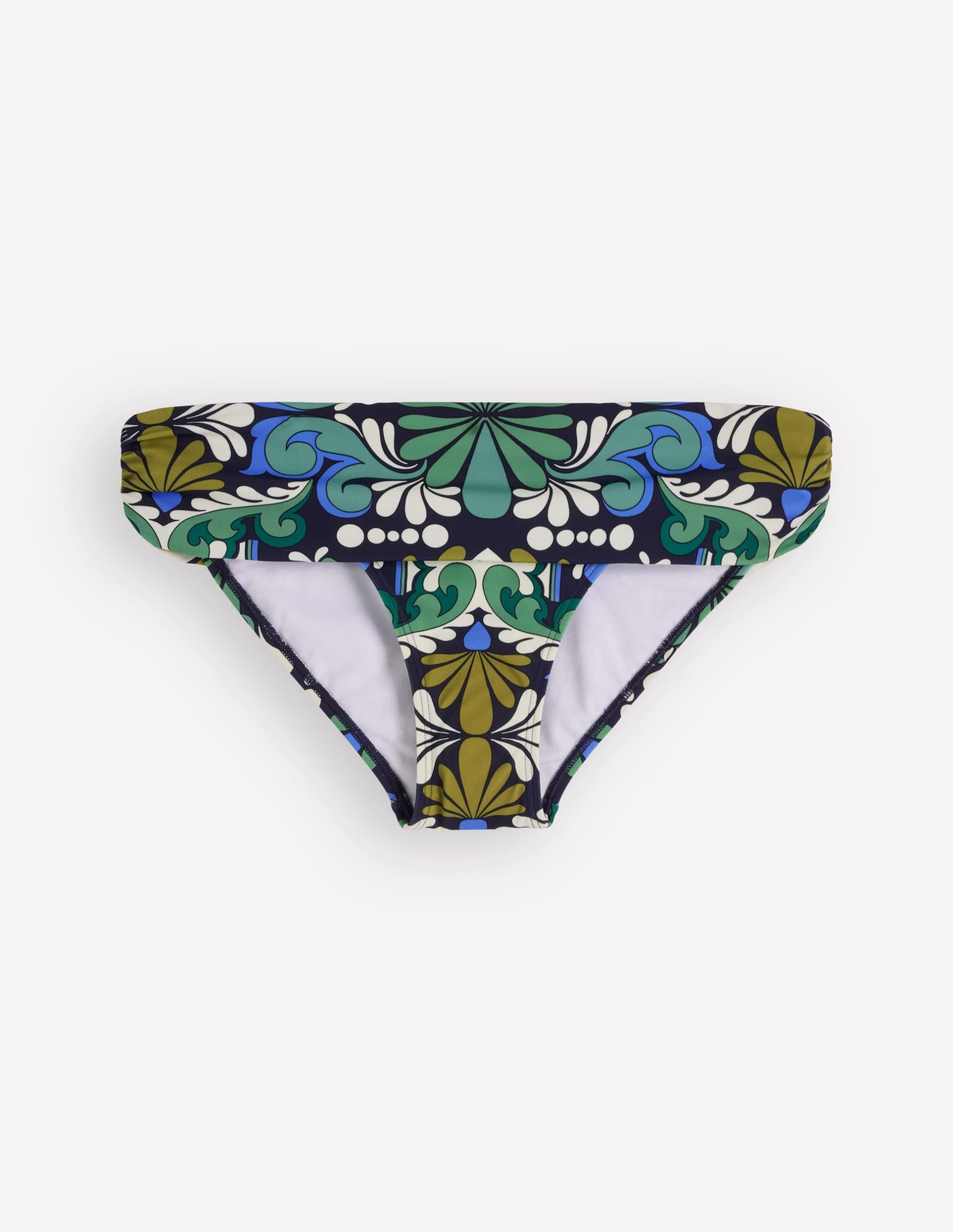 Classic Fold Bikini Bottoms-French Navy. Bloom Tapestry - Image 6