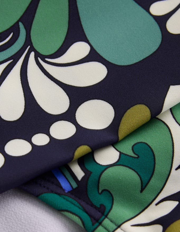 Classic Fold Bikini Bottoms-French Navy. Bloom Tapestry - Image 7