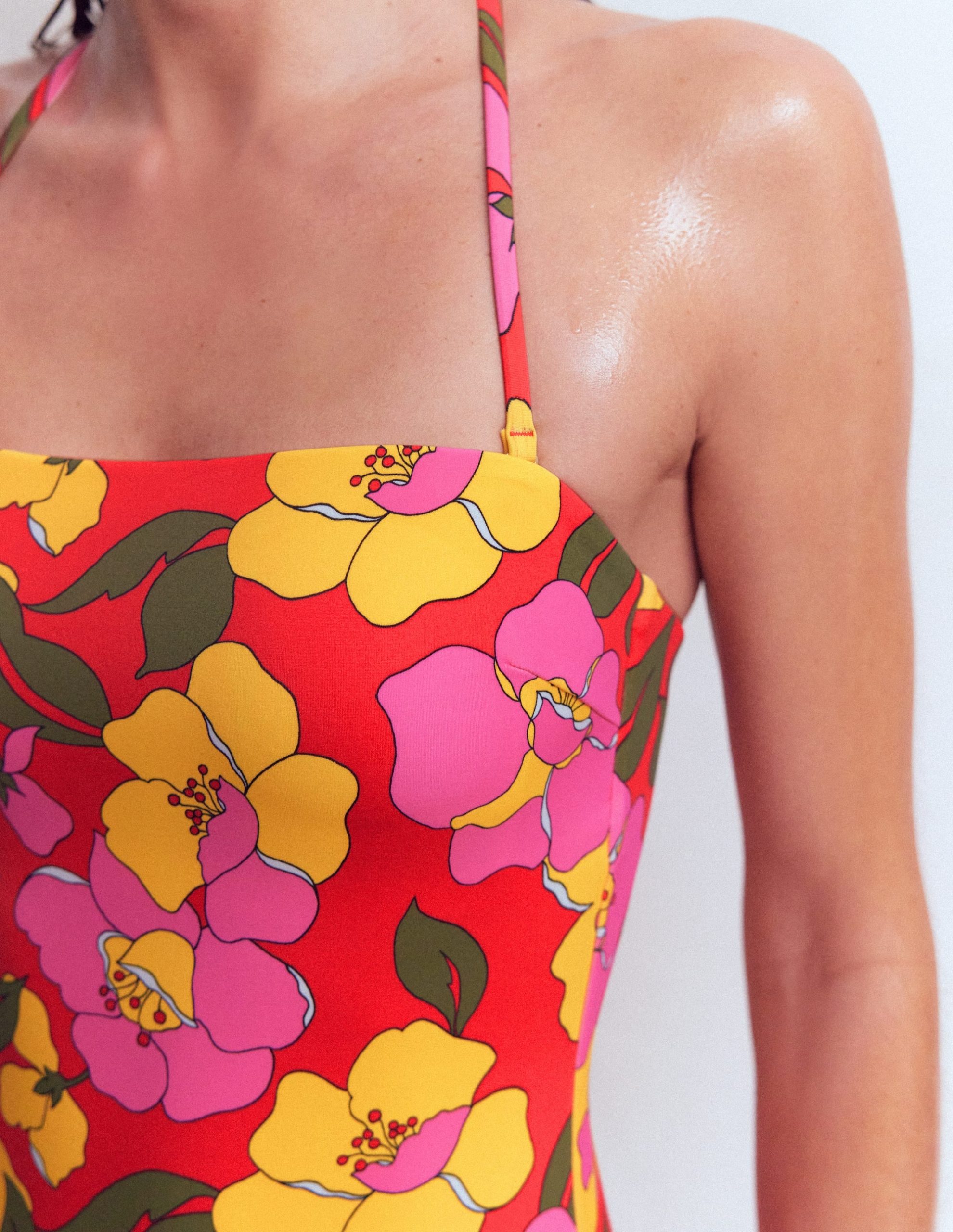 Paros Bandeau Swimsuit-Red. Radiant Bloom - Image 2