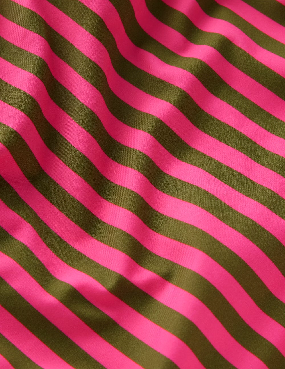 Twist Strap Swimsuit-Pink. Khaki Stripe - Image 8