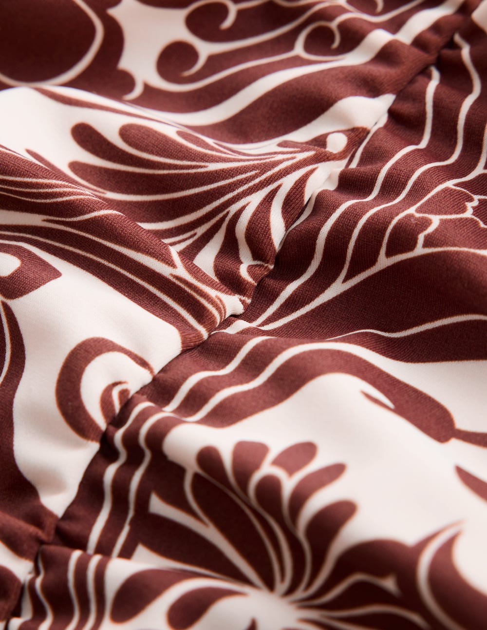 Gather String Swimsuit-Hot Chocolate. Foliage Whirl - Image 7