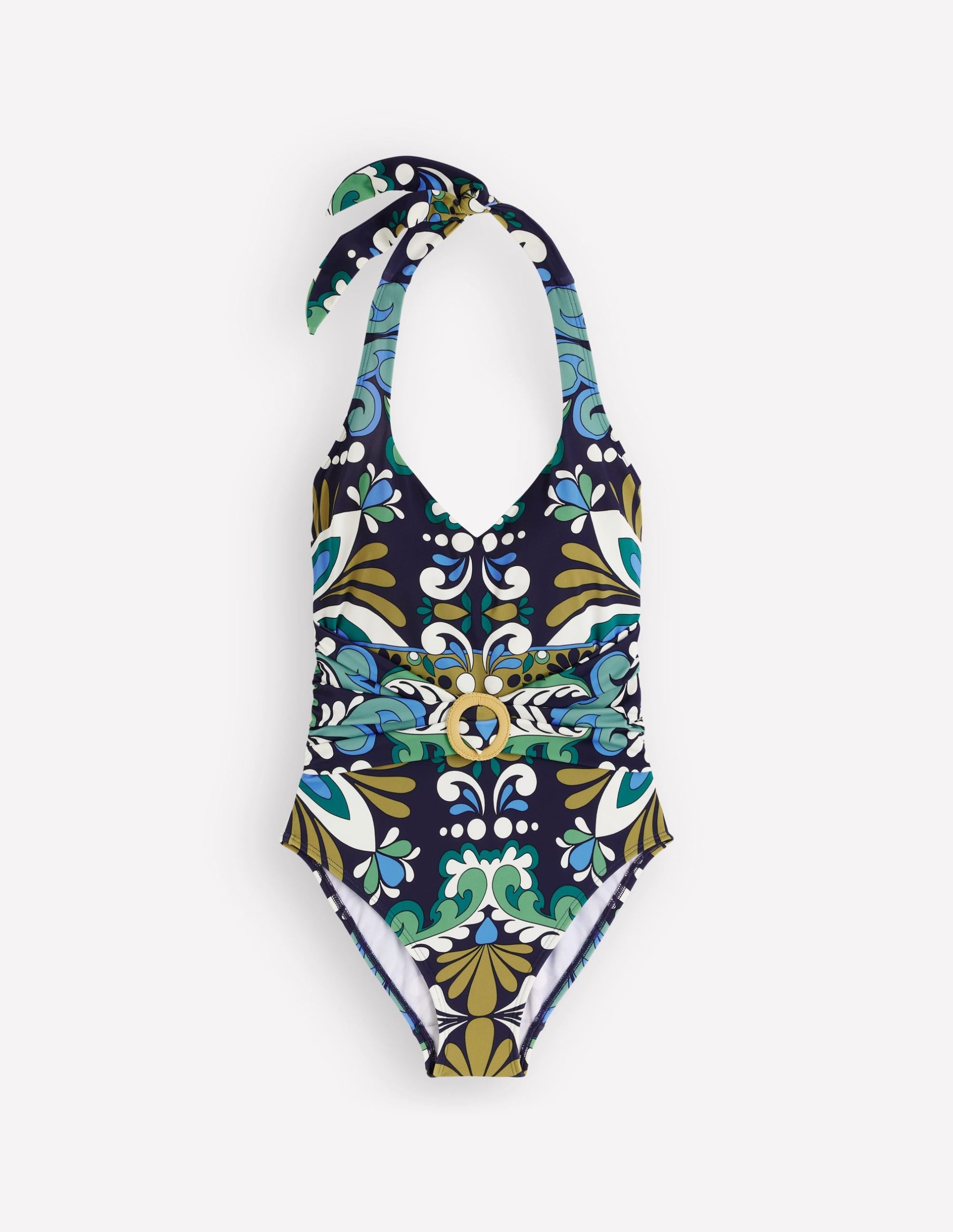 Sorrento Hoop Sash Swimsuit-French Navy. Bloom Tapestry - Image 6