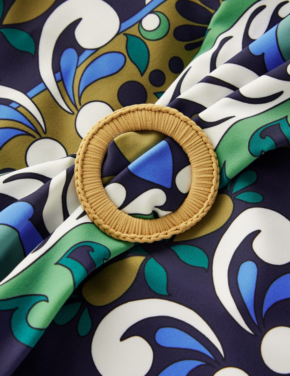 Sorrento Hoop Sash Swimsuit-French Navy. Bloom Tapestry - Image 7