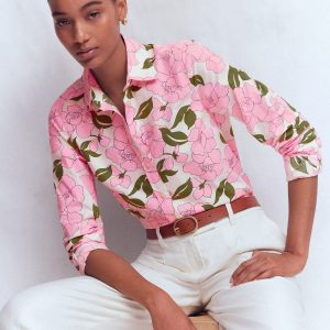 Sienna Cotton Shirt-Blossom Pink. Radiant Bloom