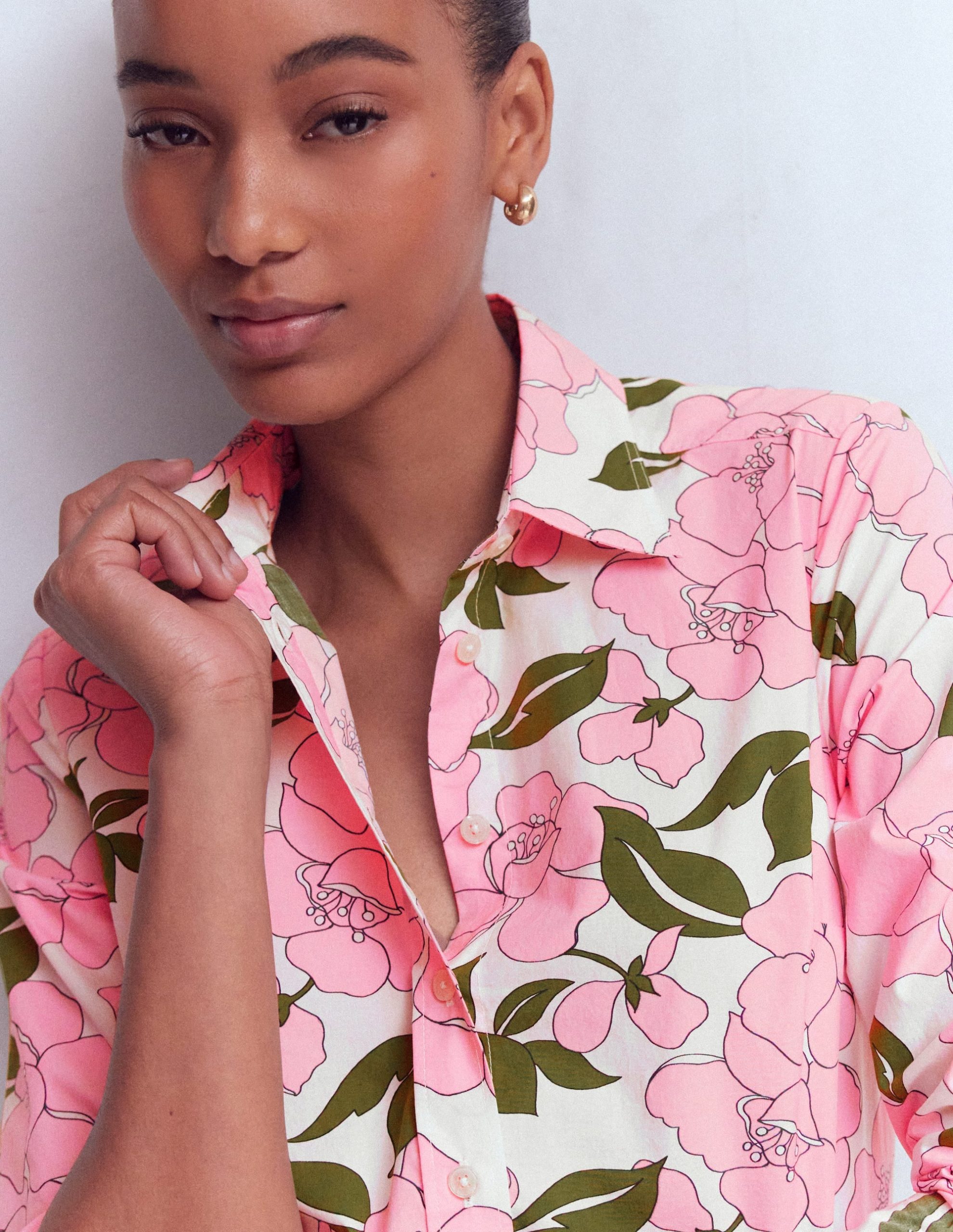 Sienna Cotton Shirt-Blossom Pink. Radiant Bloom - Image 2