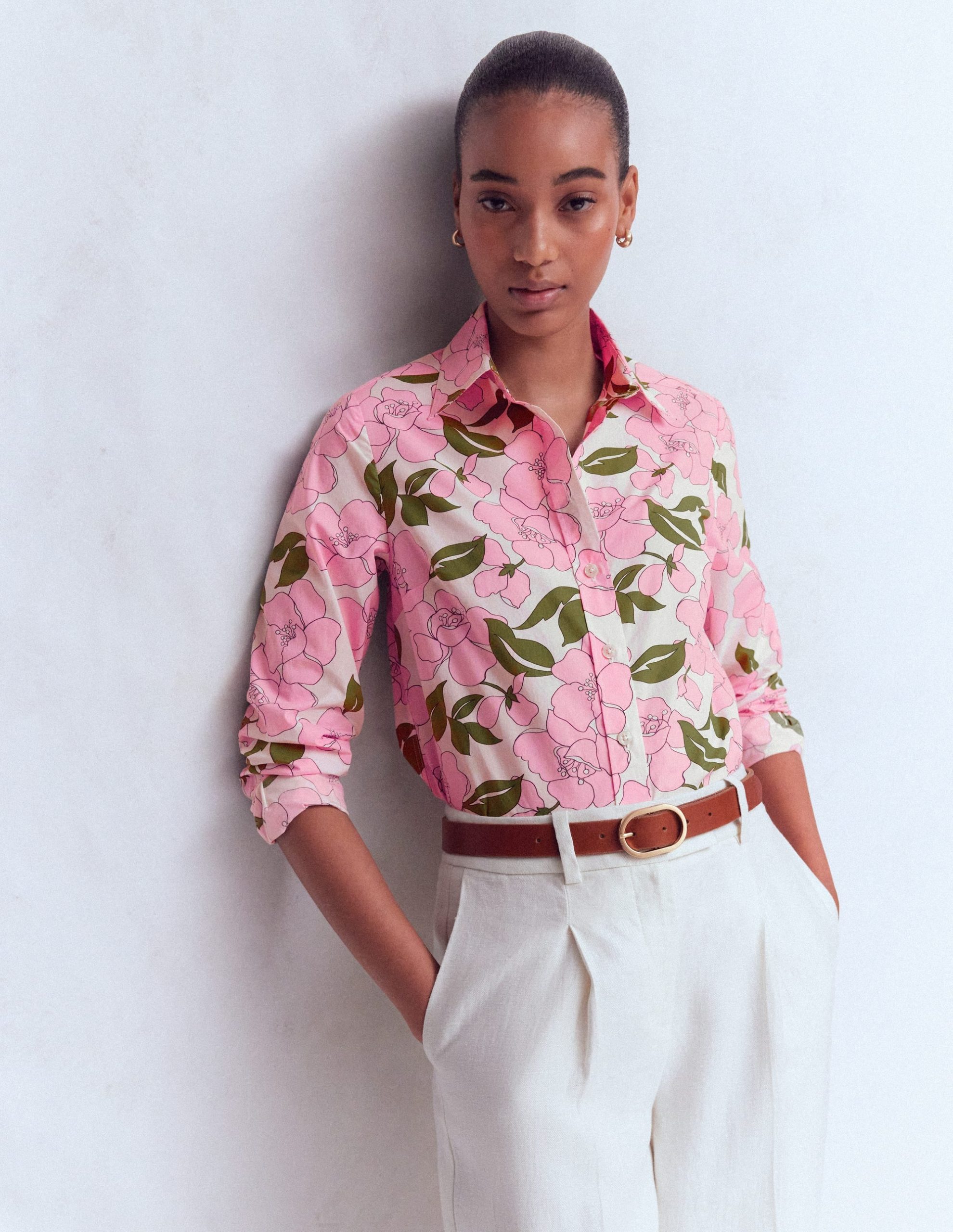 Sienna Cotton Shirt-Blossom Pink. Radiant Bloom - Image 4