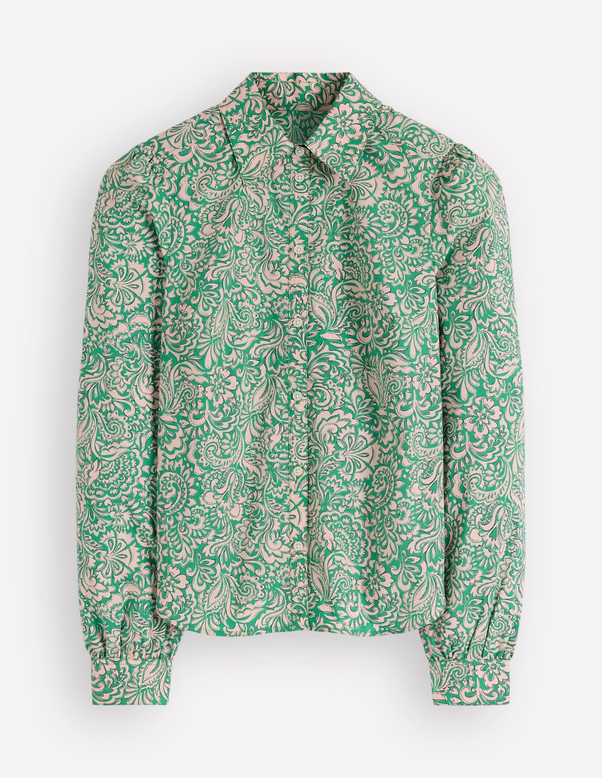 Cara Cotton Shirt-Aloe Green. Elaborate Gardenia - Image 6