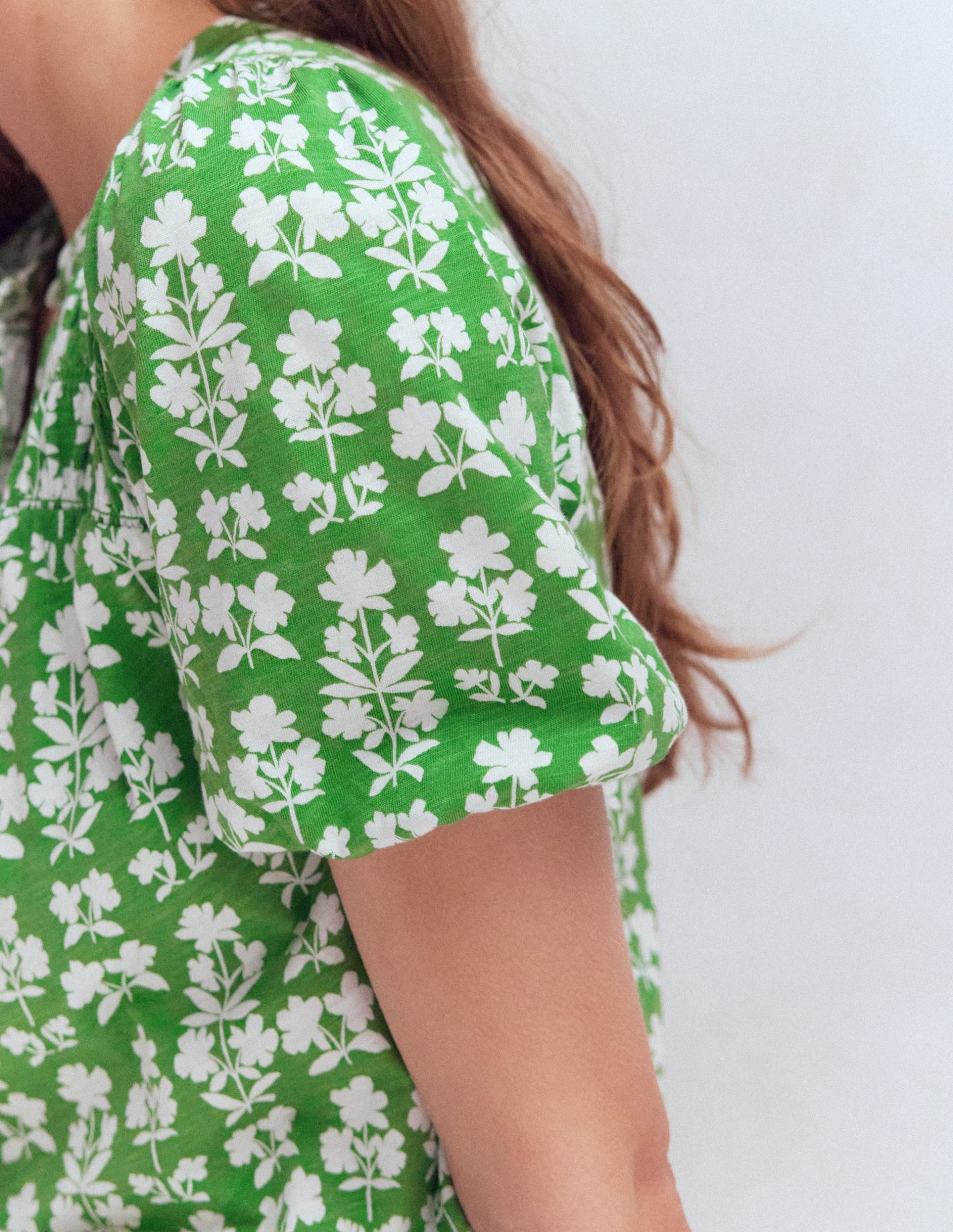 Mya Short Sleeve Smocked Shirt-Mint Green. Blossom grove - Image 2