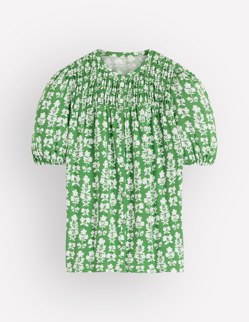 Mya Short Sleeve Smocked Shirt-Mint Green. Blossom grove - Image 6