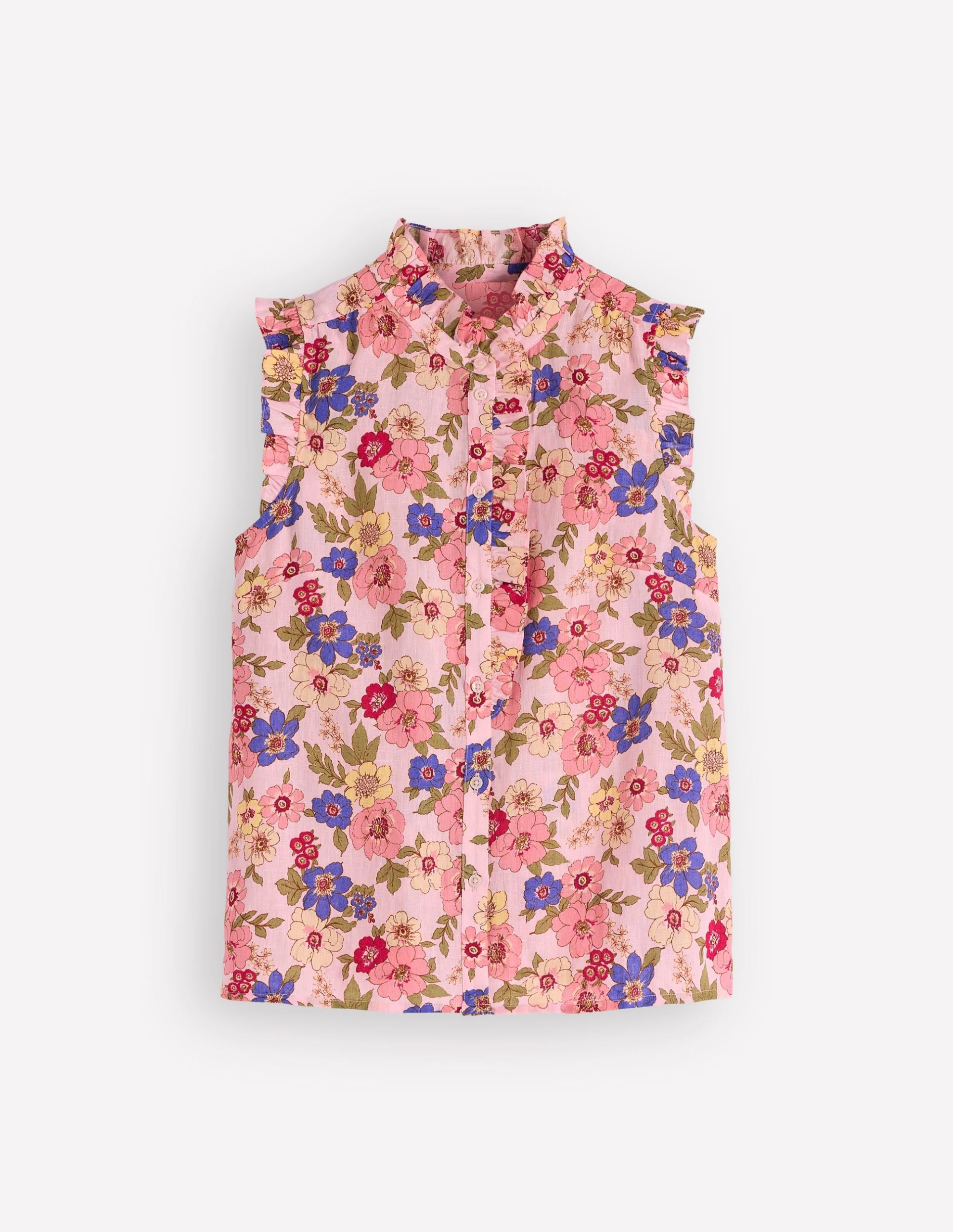 Isabel Sleeveless Linen Top-Blooming Pink. Blossomy Garden - Image 6