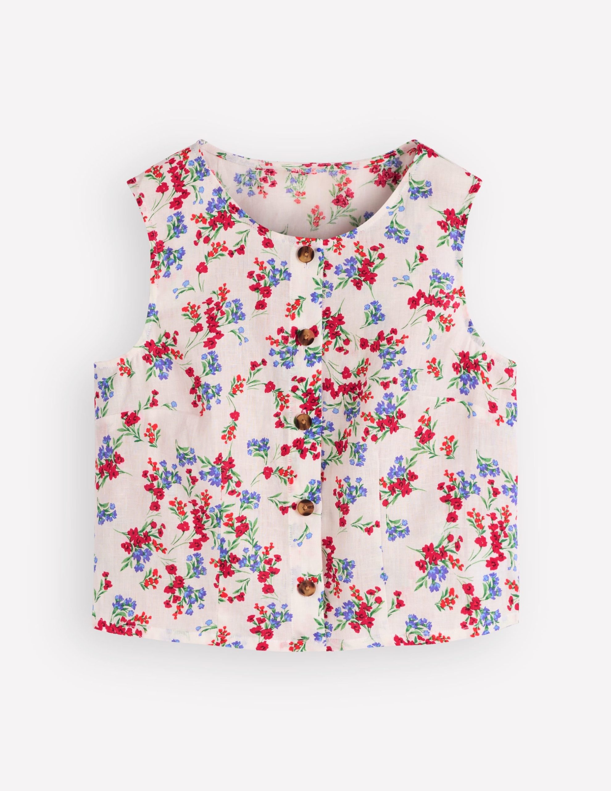 Andrea Linen Shell Top-Ivory. Bloom Scatter - Image 8