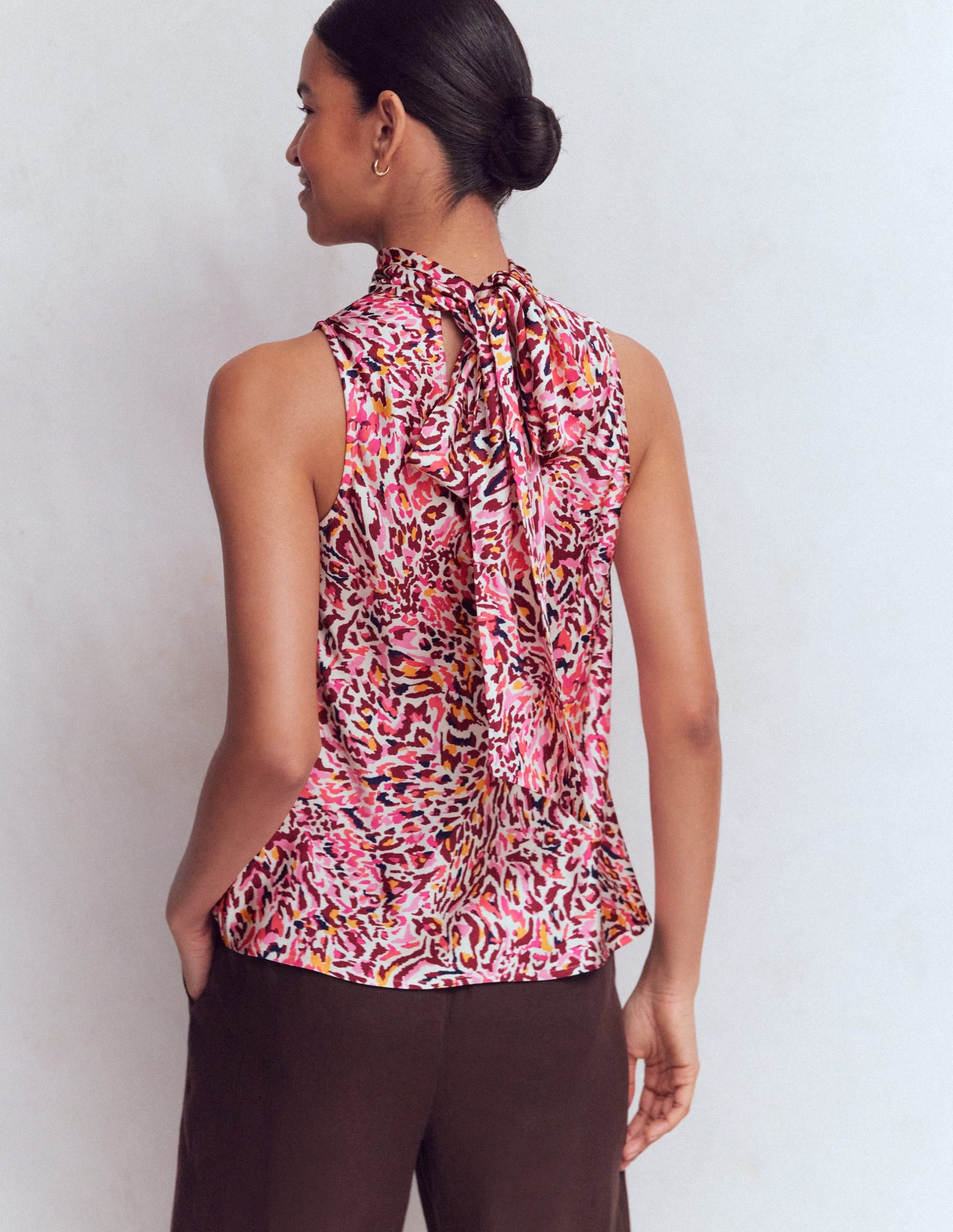 Satin Halterneck Top-Multi. Leopard Flow - Image 3