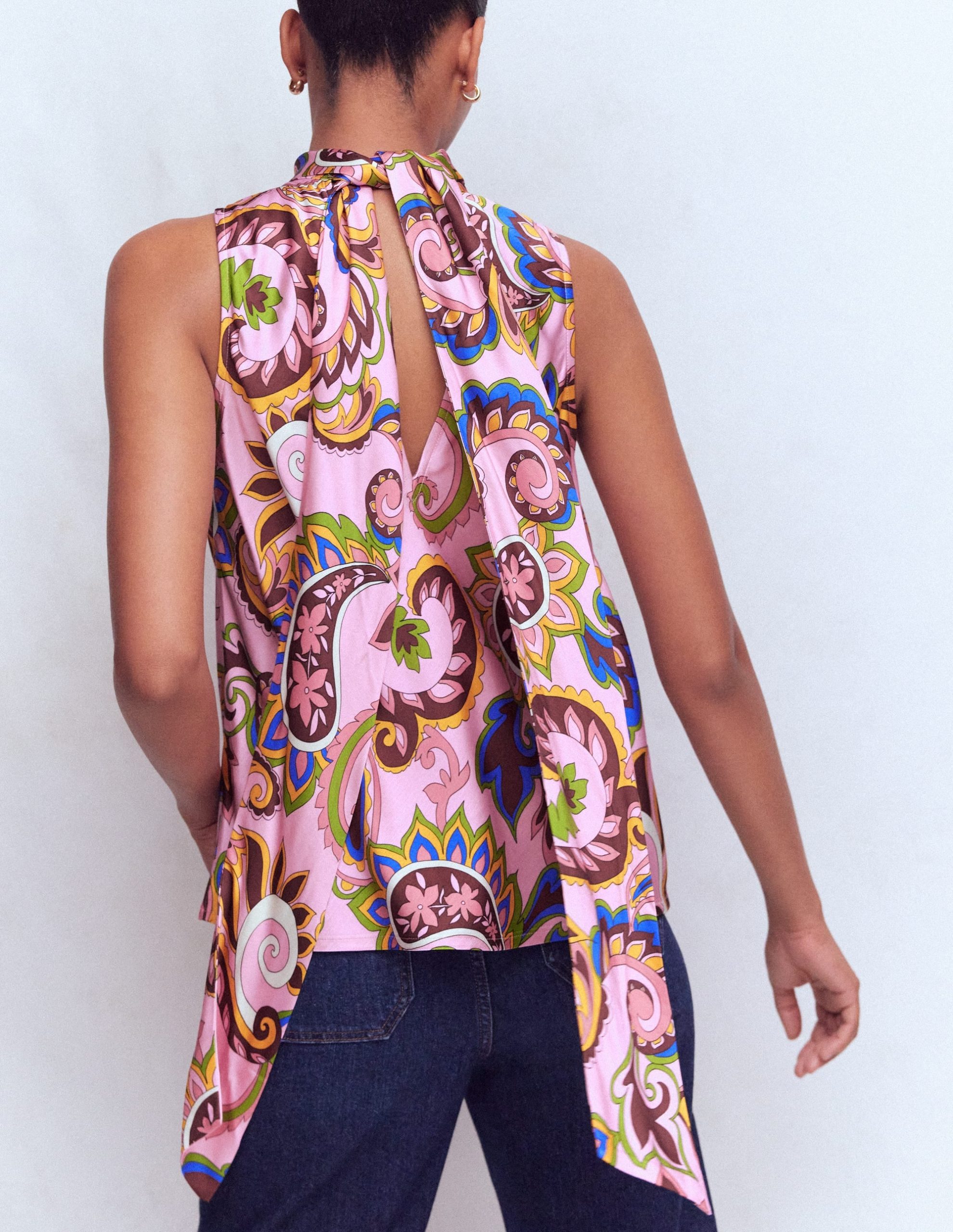 Satin Halterneck Top-Multi. Paisley Frenzy - Image 4