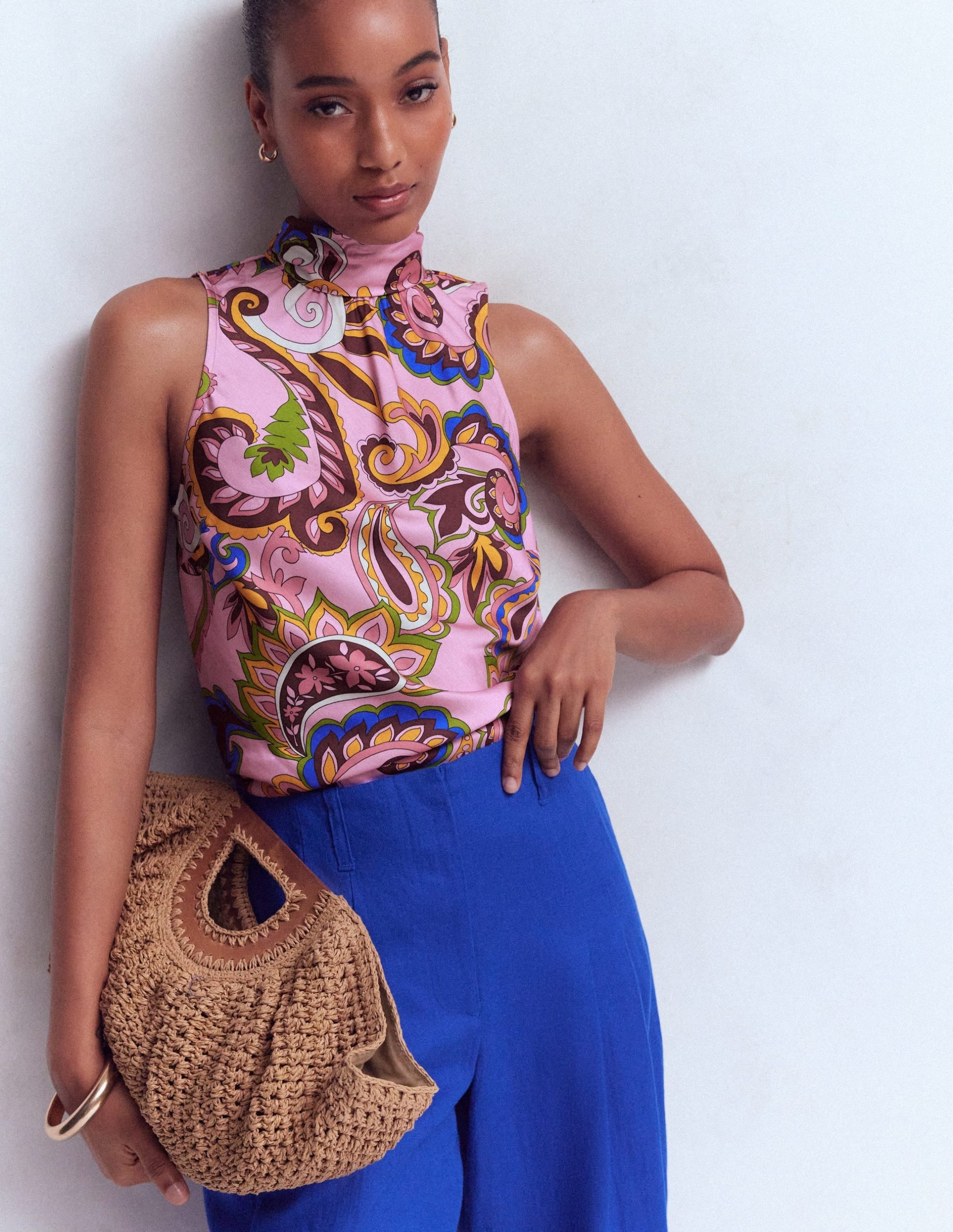 Satin Halterneck Top-Multi. Paisley Frenzy - Image 6