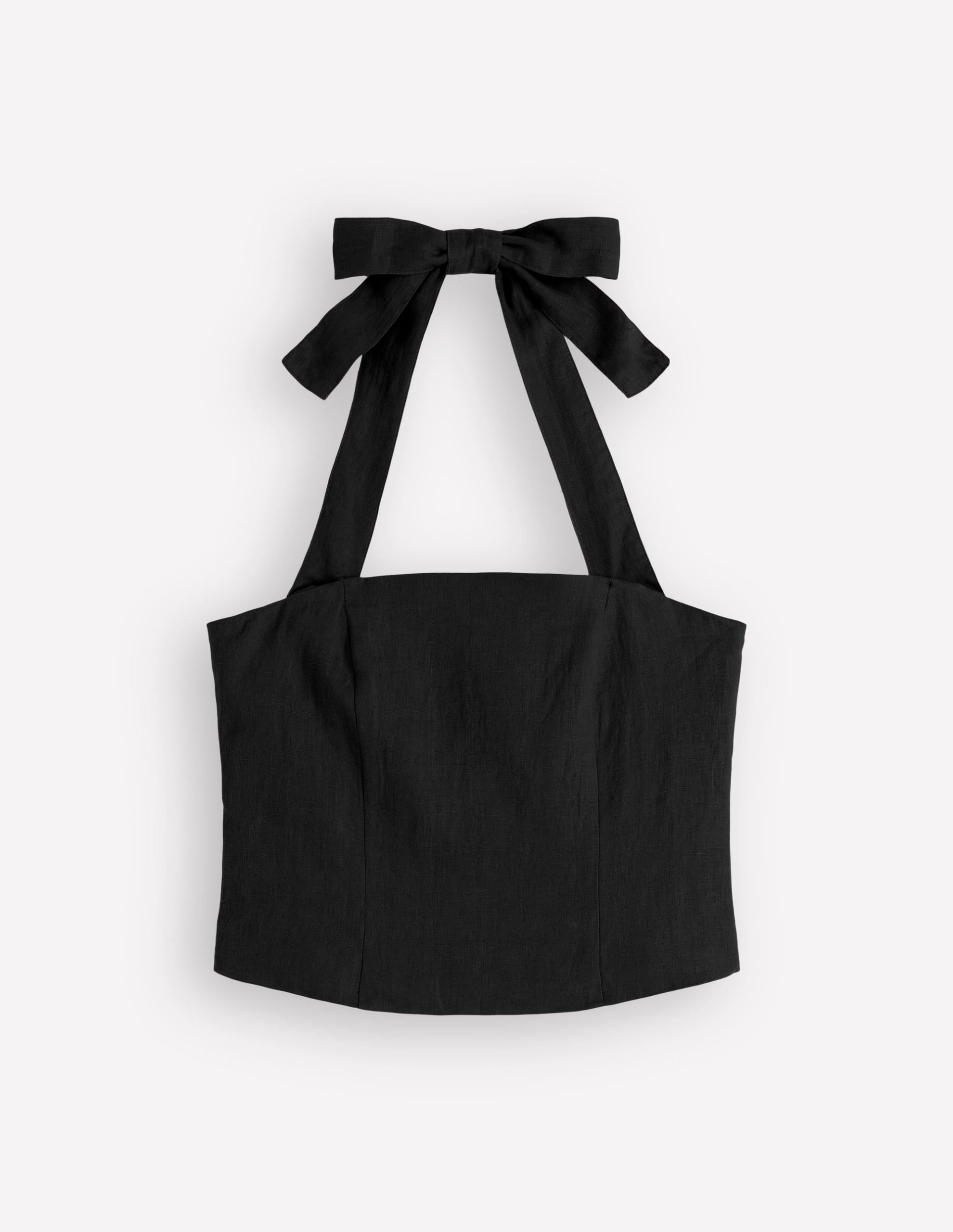 Halterneck Linen Top-Black - Image 5