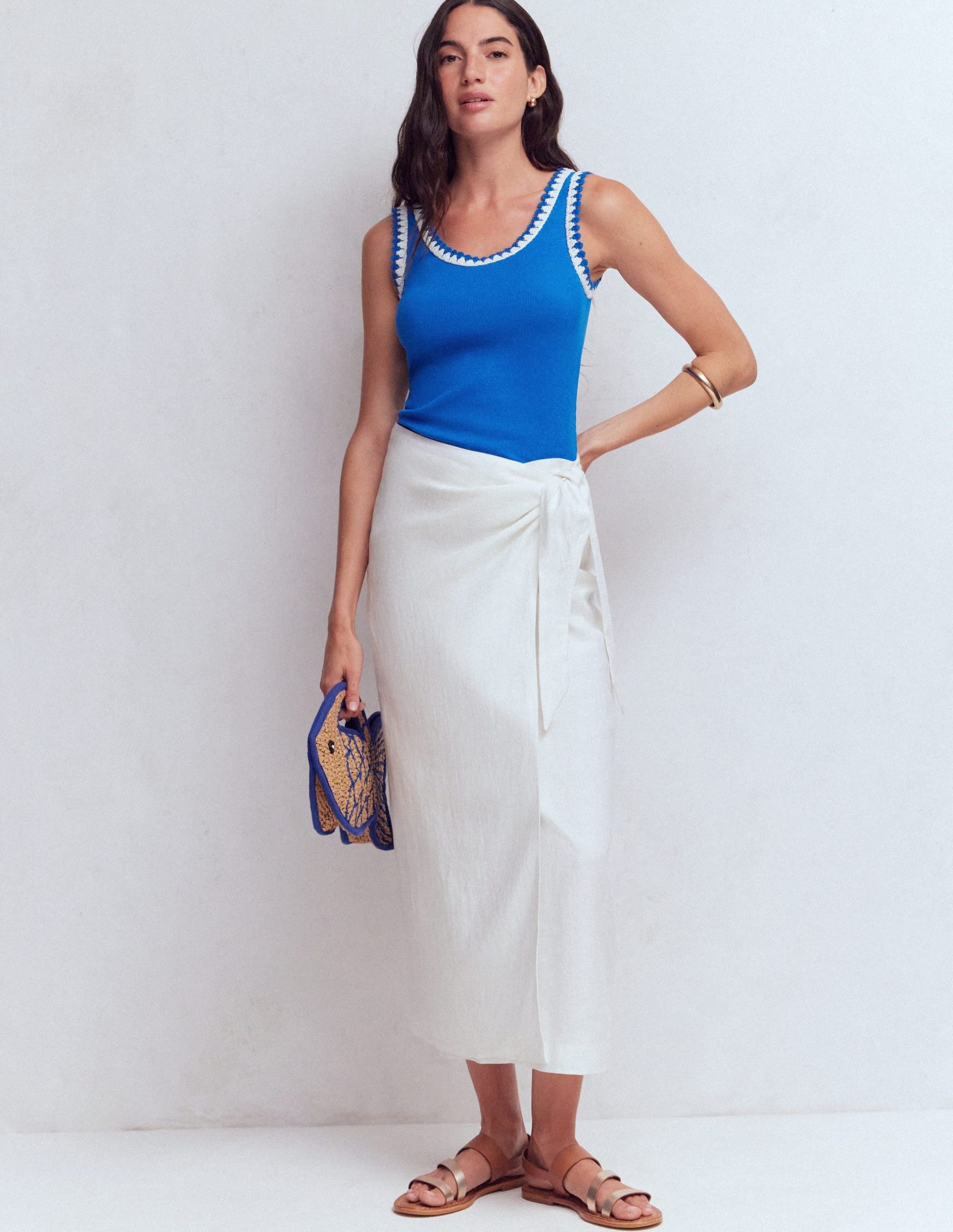 Maddie Trim Detail Vest-Kingfisher Blue - Image 5