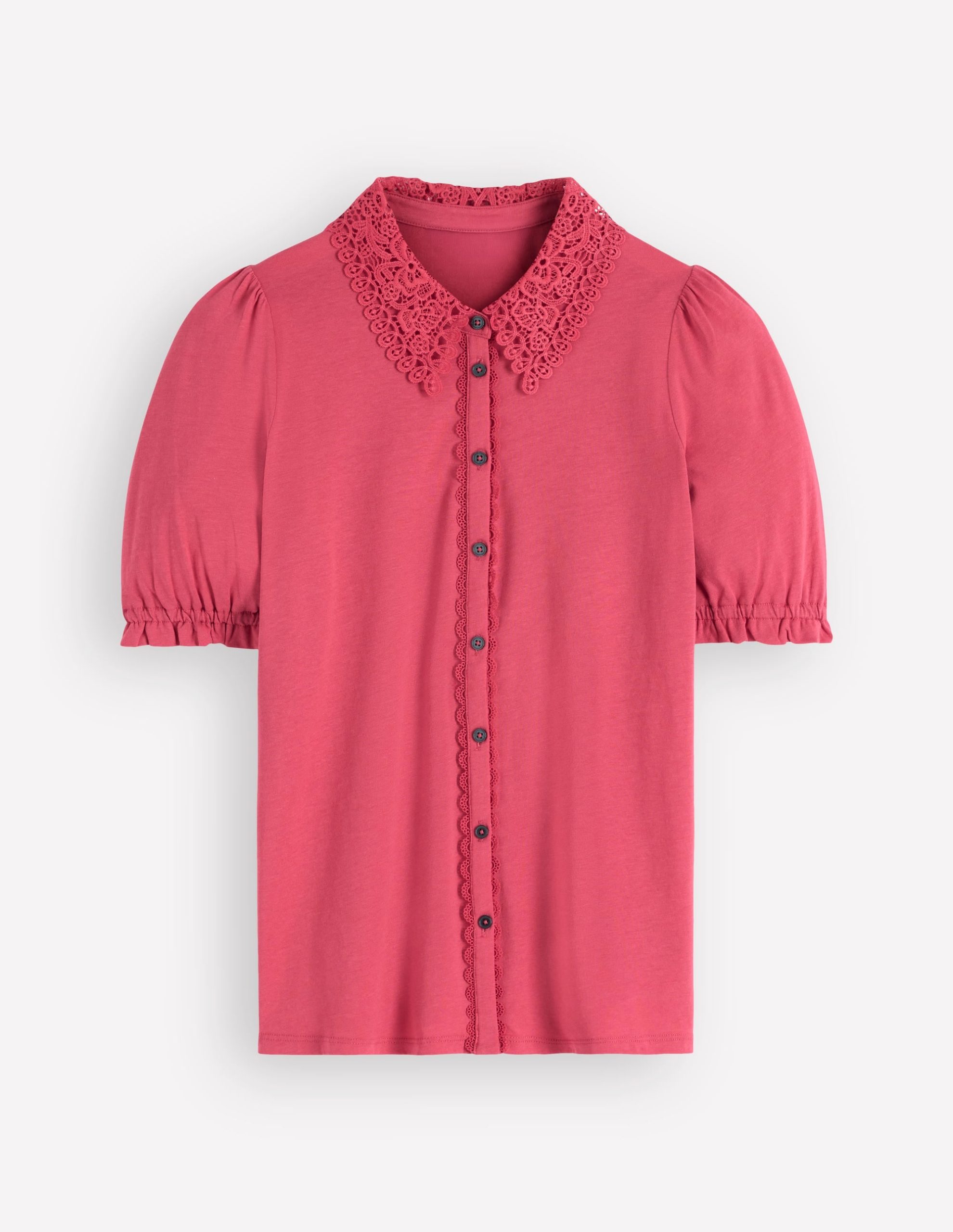 Nessa Broderie Collar Blouse-Cherry Blush - Image 5