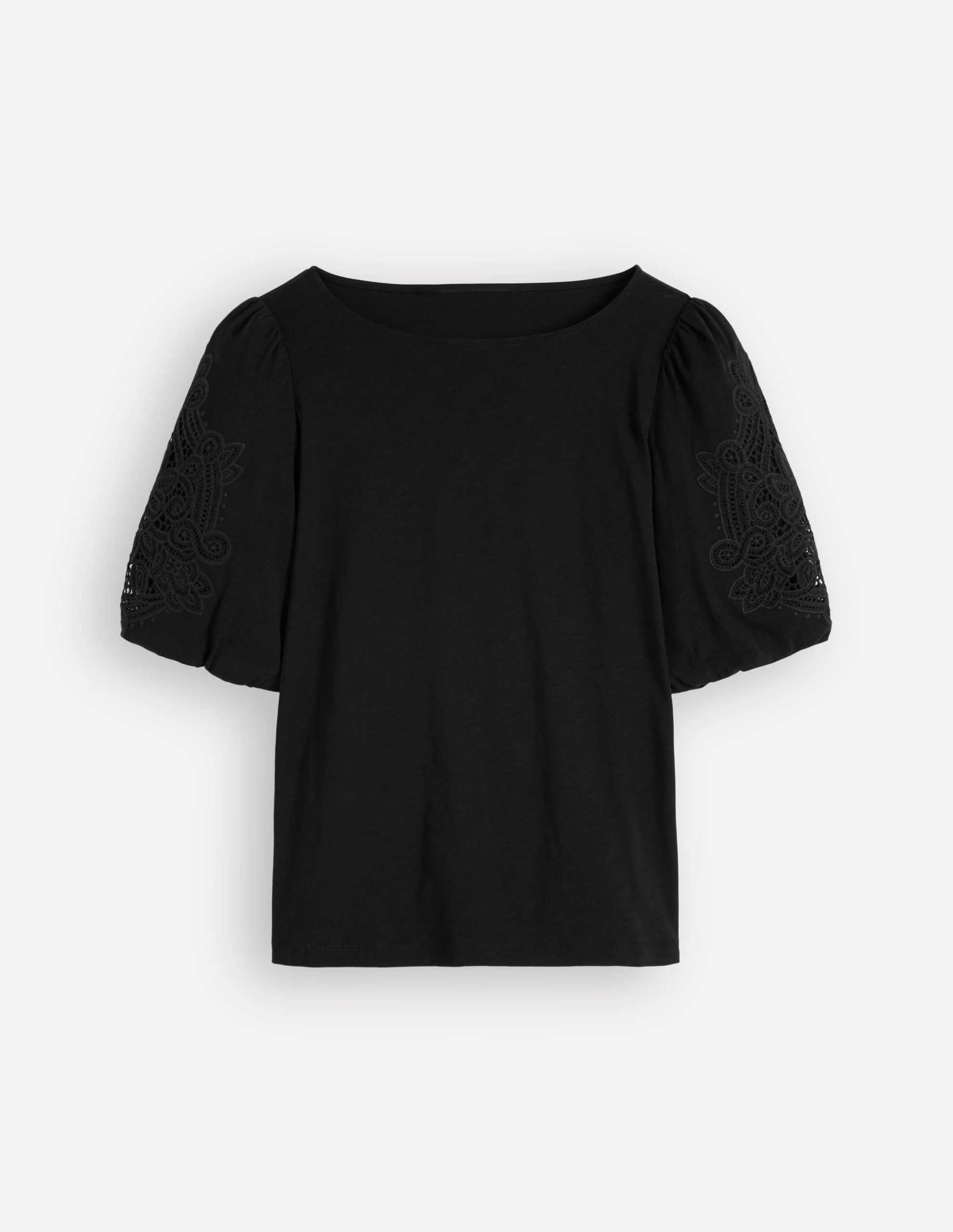 Tape Lace T-shirt-Black - Image 5