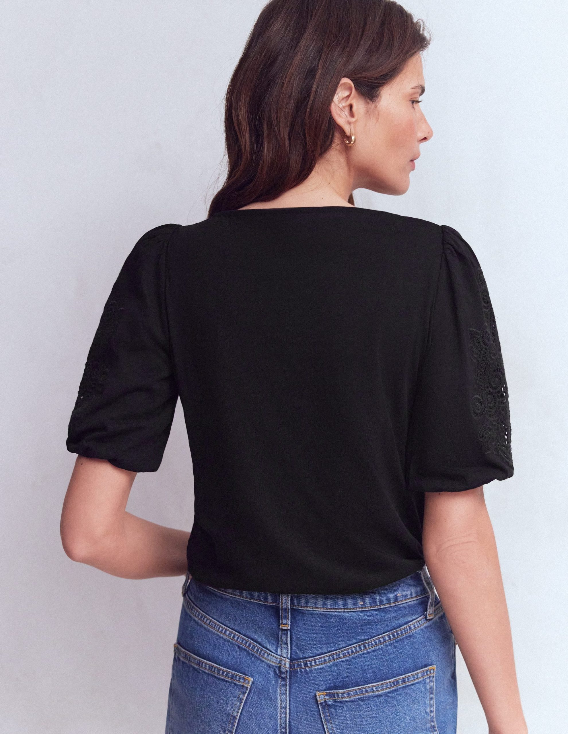 Tape Lace T-shirt-Black - Image 3
