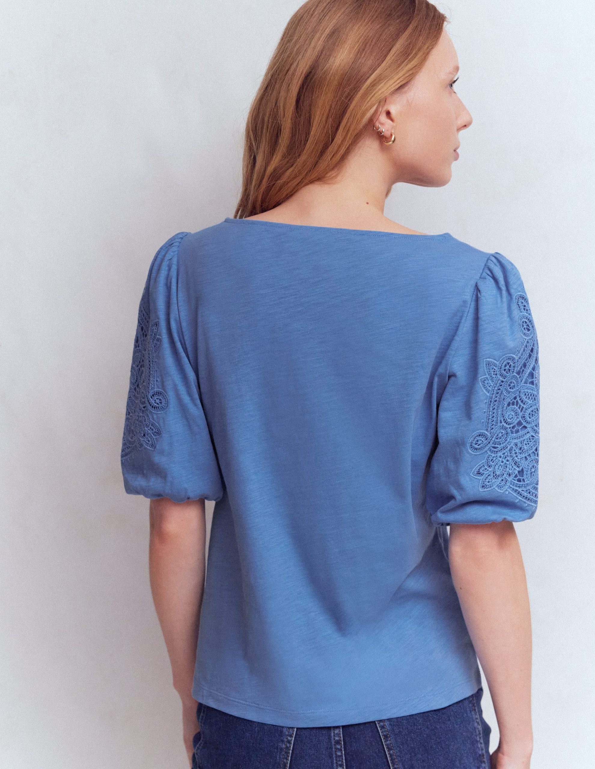 Tape Lace T-shirt-Forget Me Not Blue - Image 3