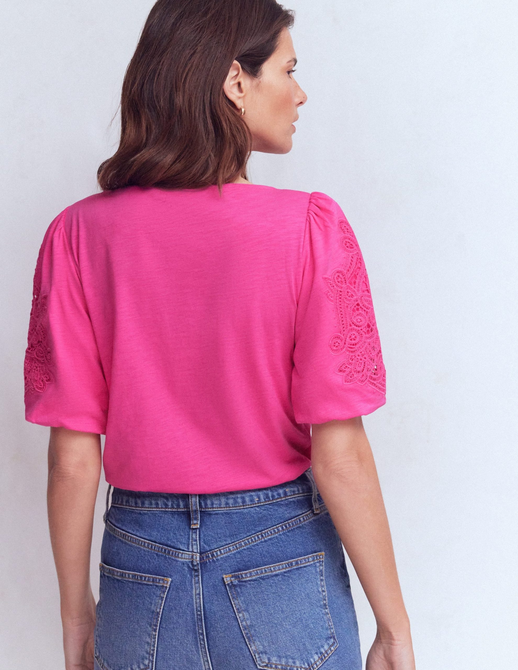 Tape Lace T-shirt-Phlox Pink - Image 3