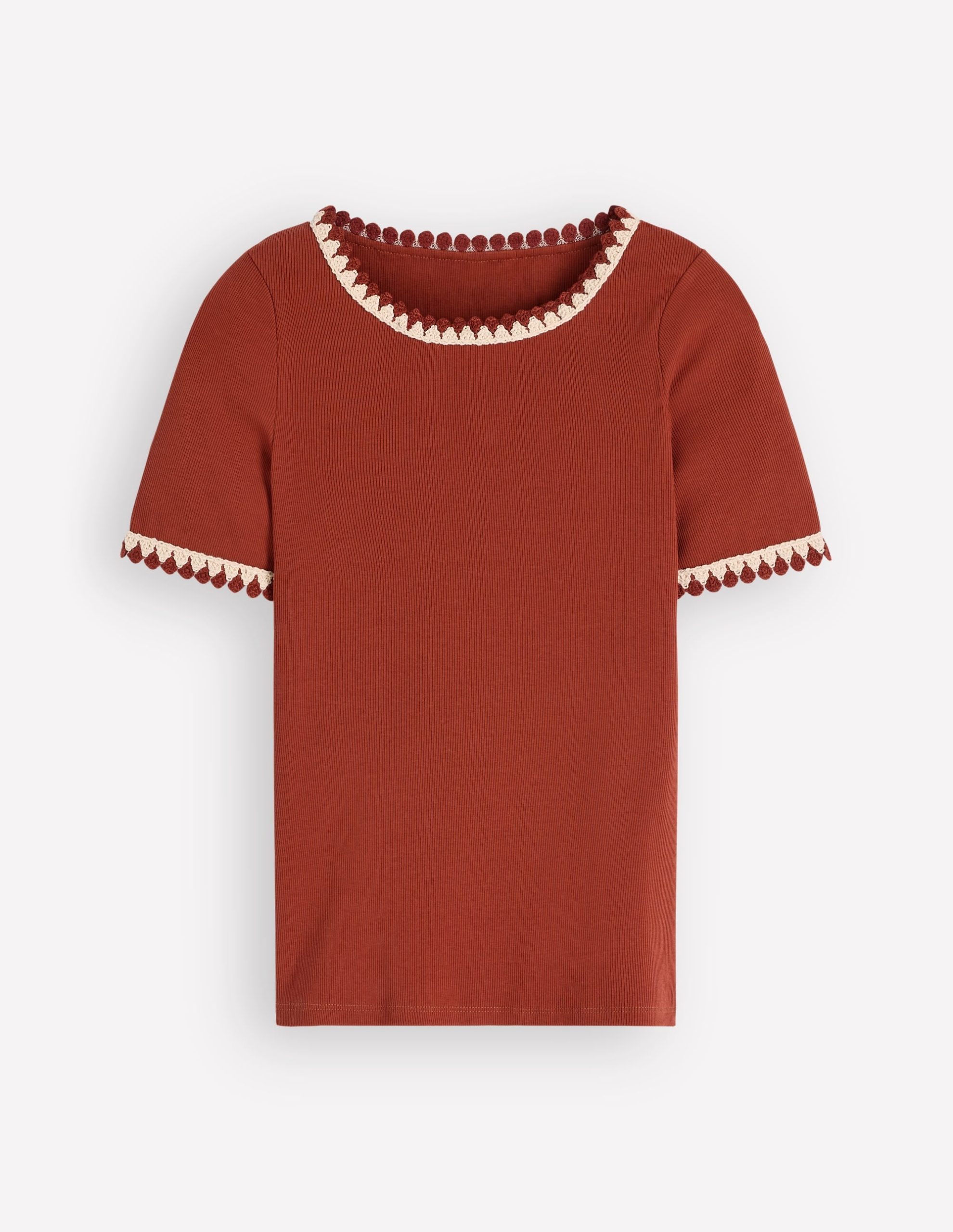 Maddie Trim Detail T-Shirt-Burnt Orange - Image 6