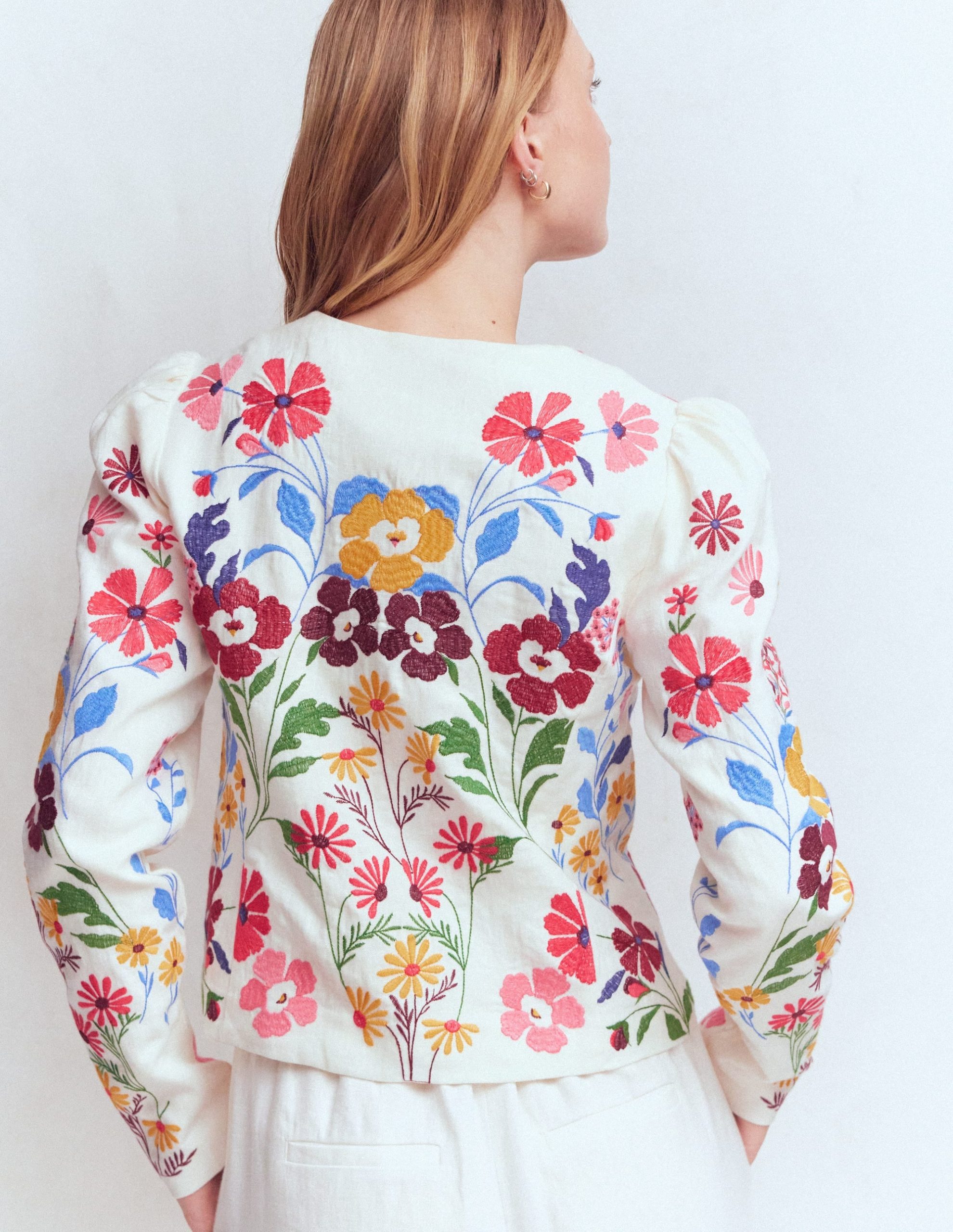 Salisbury Puff Sleeve Jacket-Multi. Embroidery - Image 4