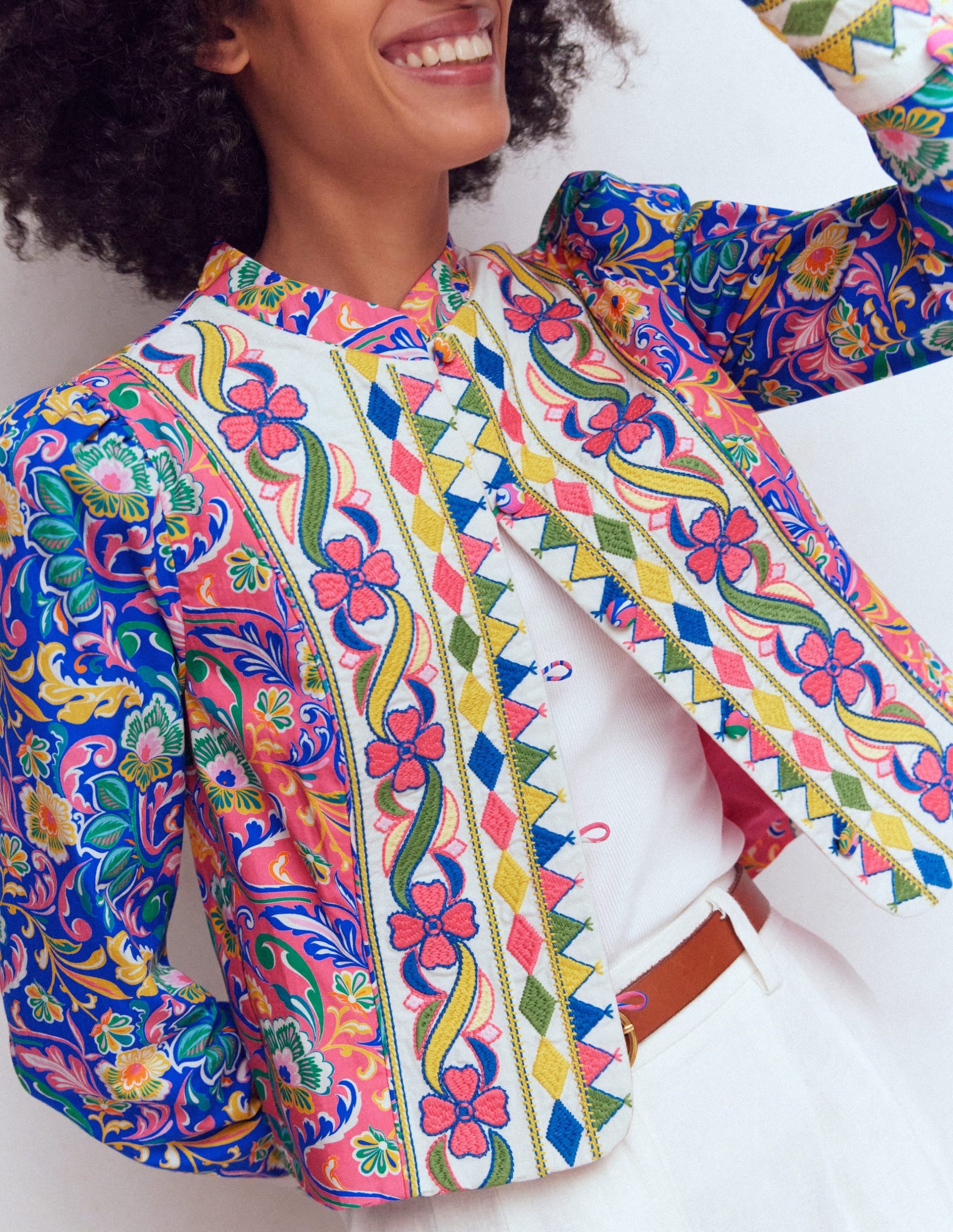 Printed Trim Jacket-Multi. Enchanting Bouquet - Image 2