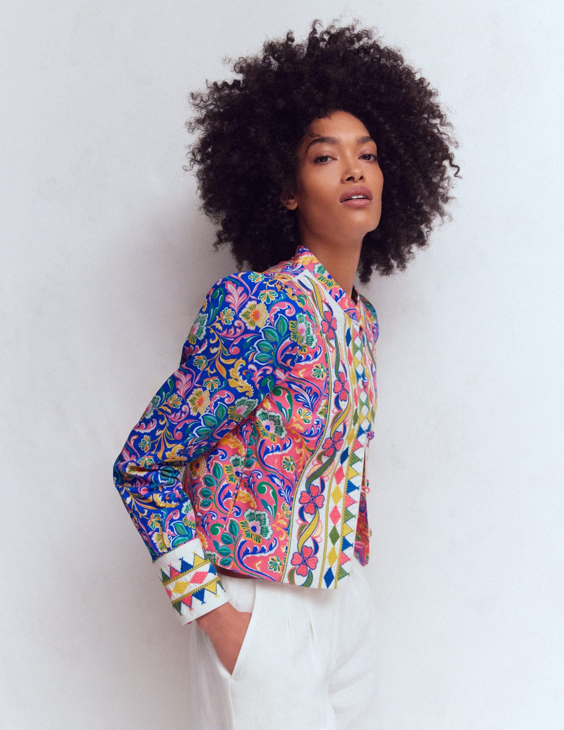 Printed Trim Jacket-Multi. Enchanting Bouquet - Image 5