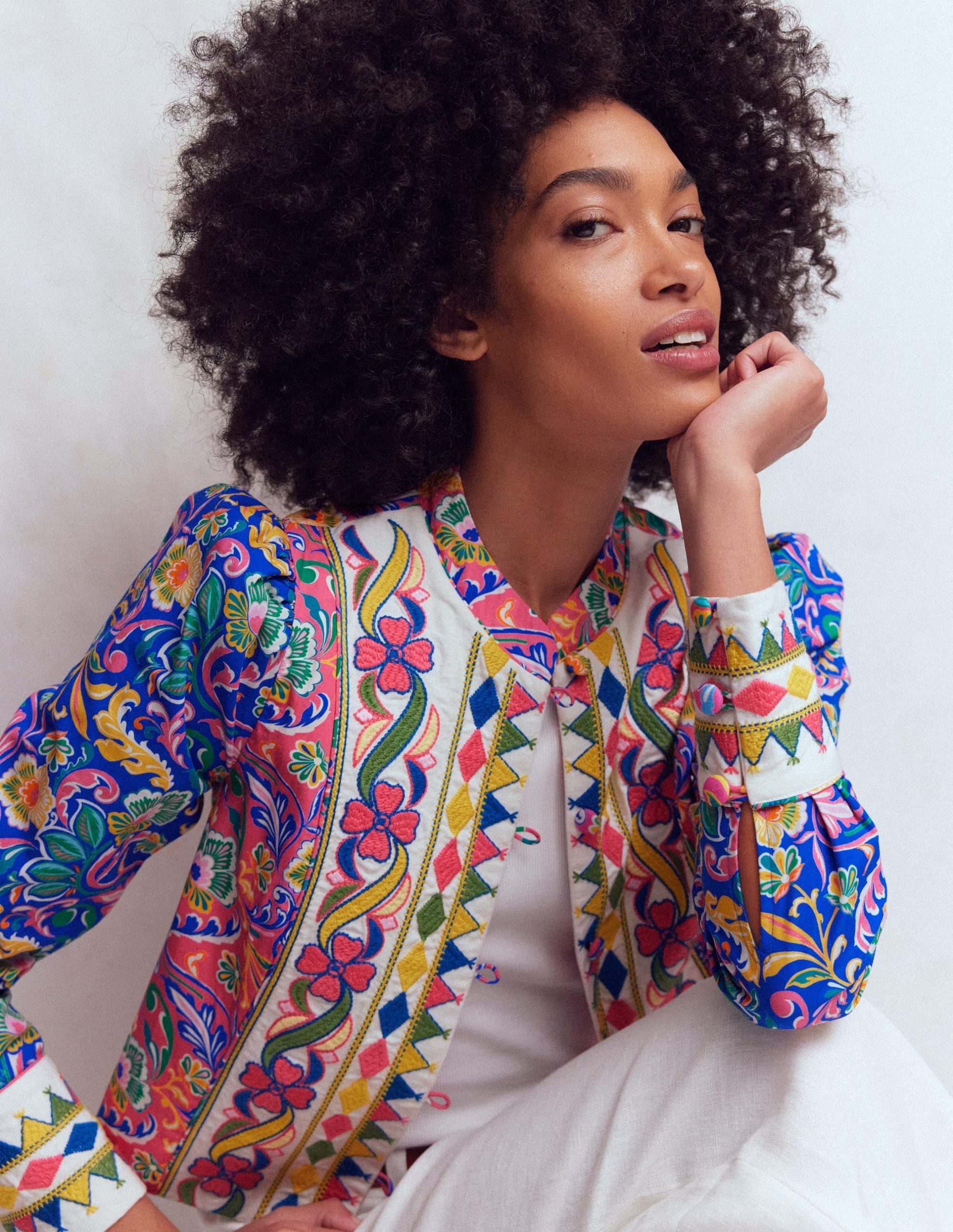 Printed Trim Jacket-Multi. Enchanting Bouquet - Image 6
