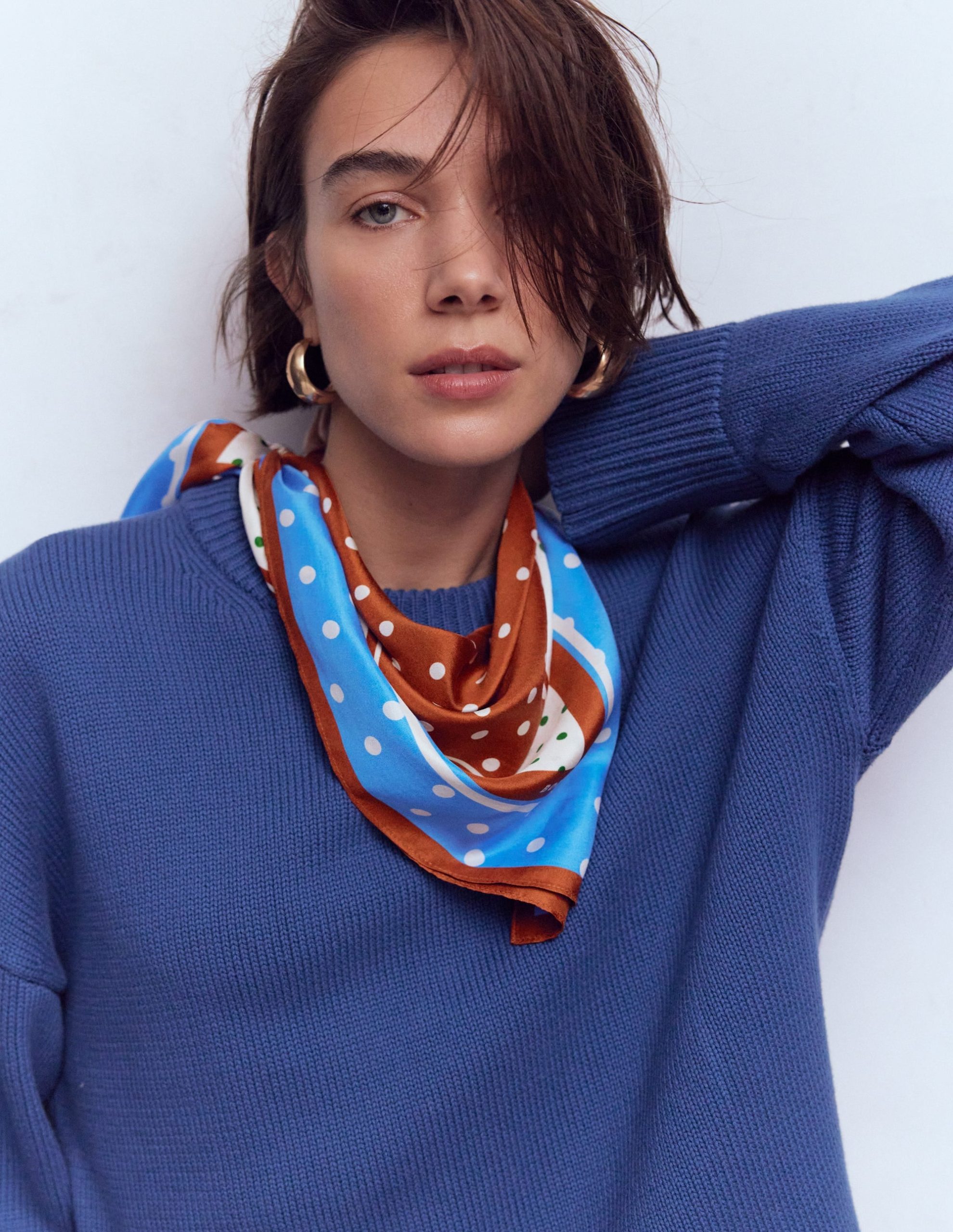 Elisabeth Silk Square Scarf-Multi. Painted Dot - Image 2