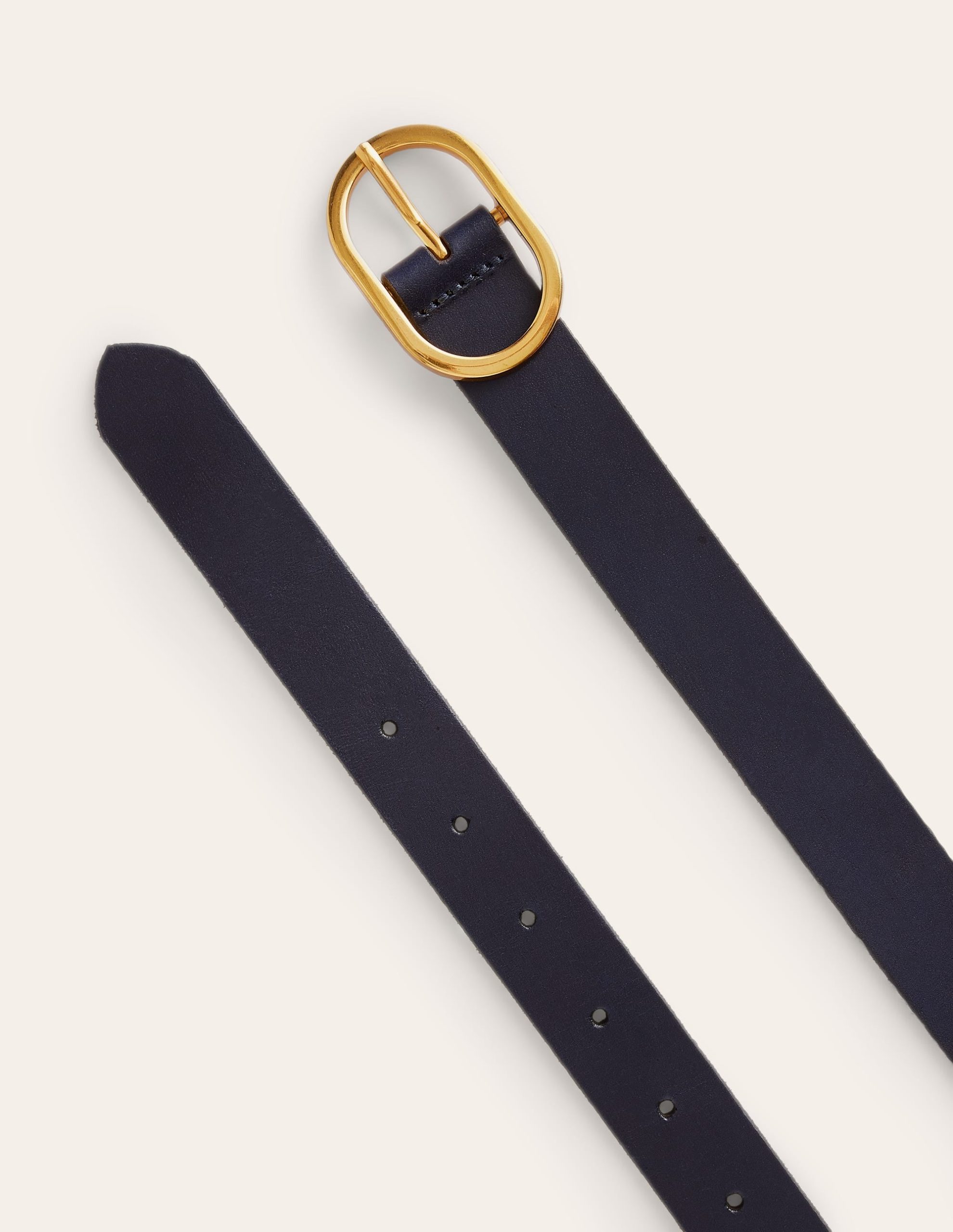 Classic Leather Belt-Navy - Image 3