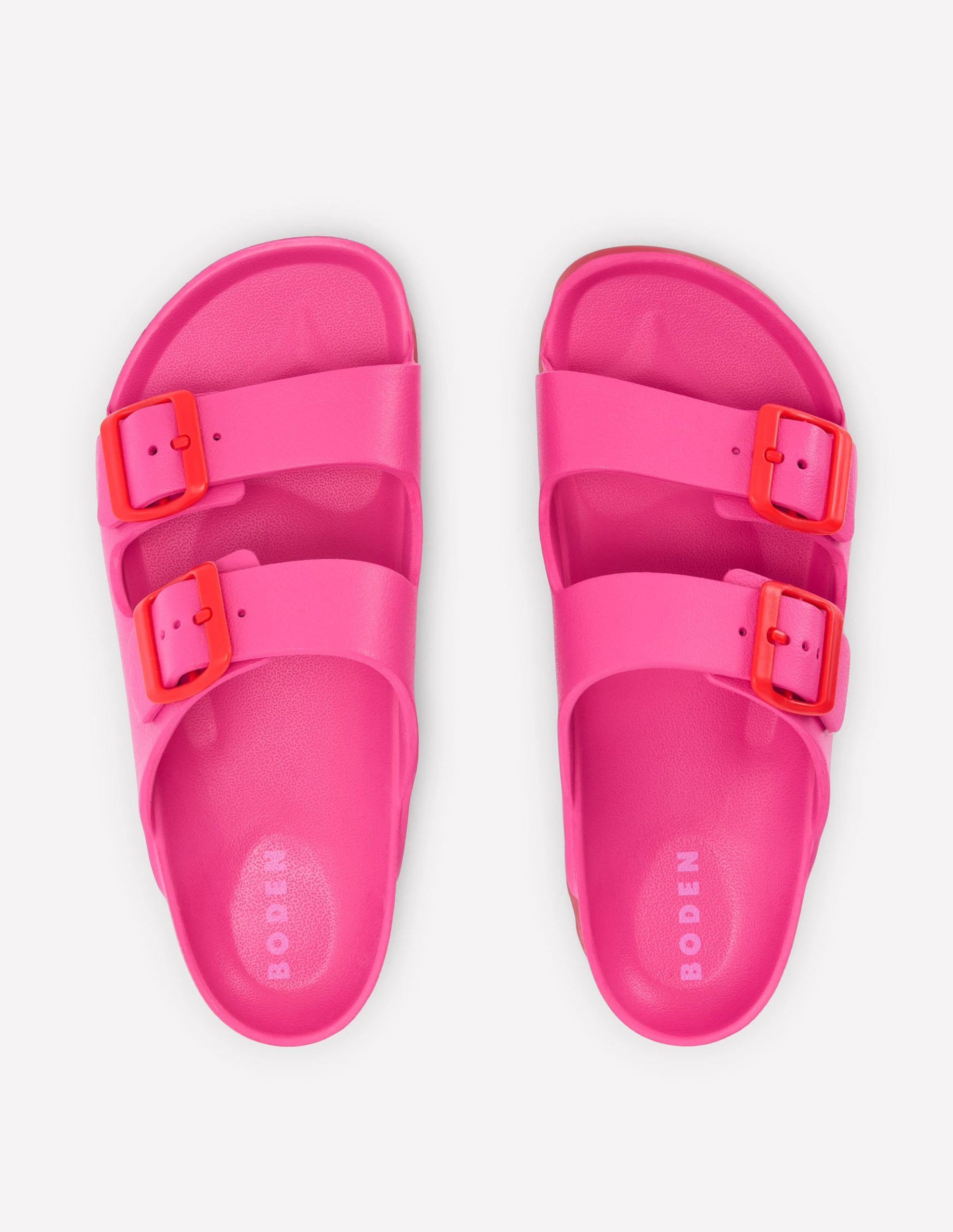 Lyla Double Buckle Sliders-Pink/Red - Image 5