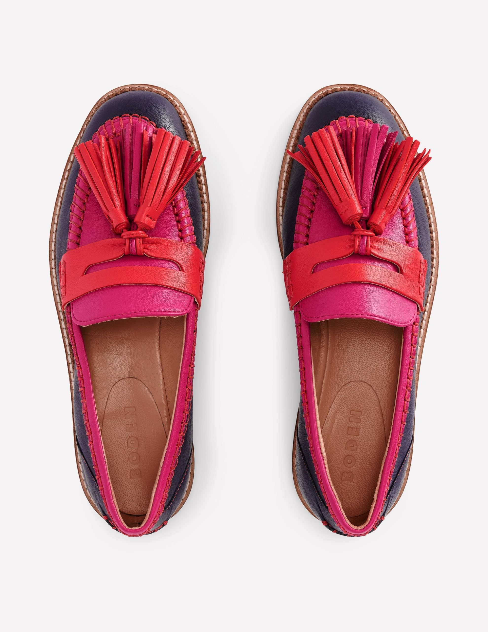 Nya Penny Loafers-Colourblock Tassel - Image 8