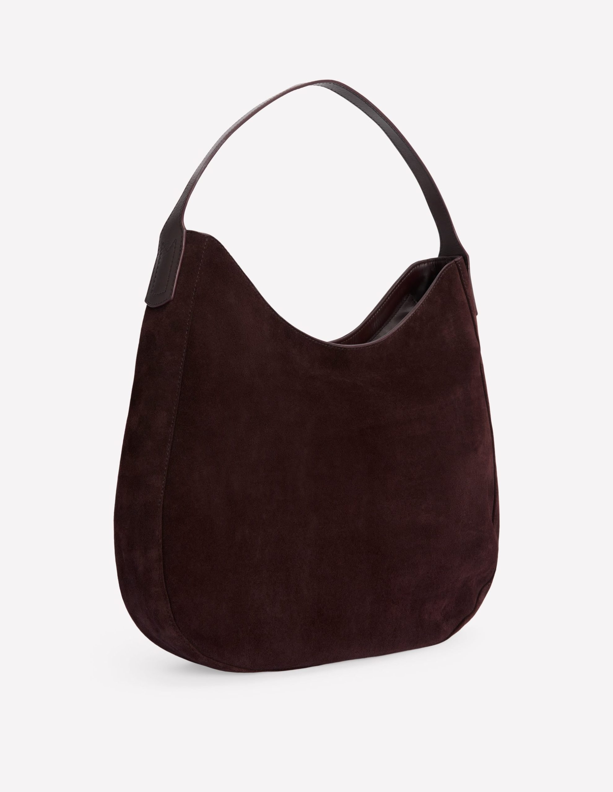 Suede Hobo Bag-Bitter Chocolate - Image 4