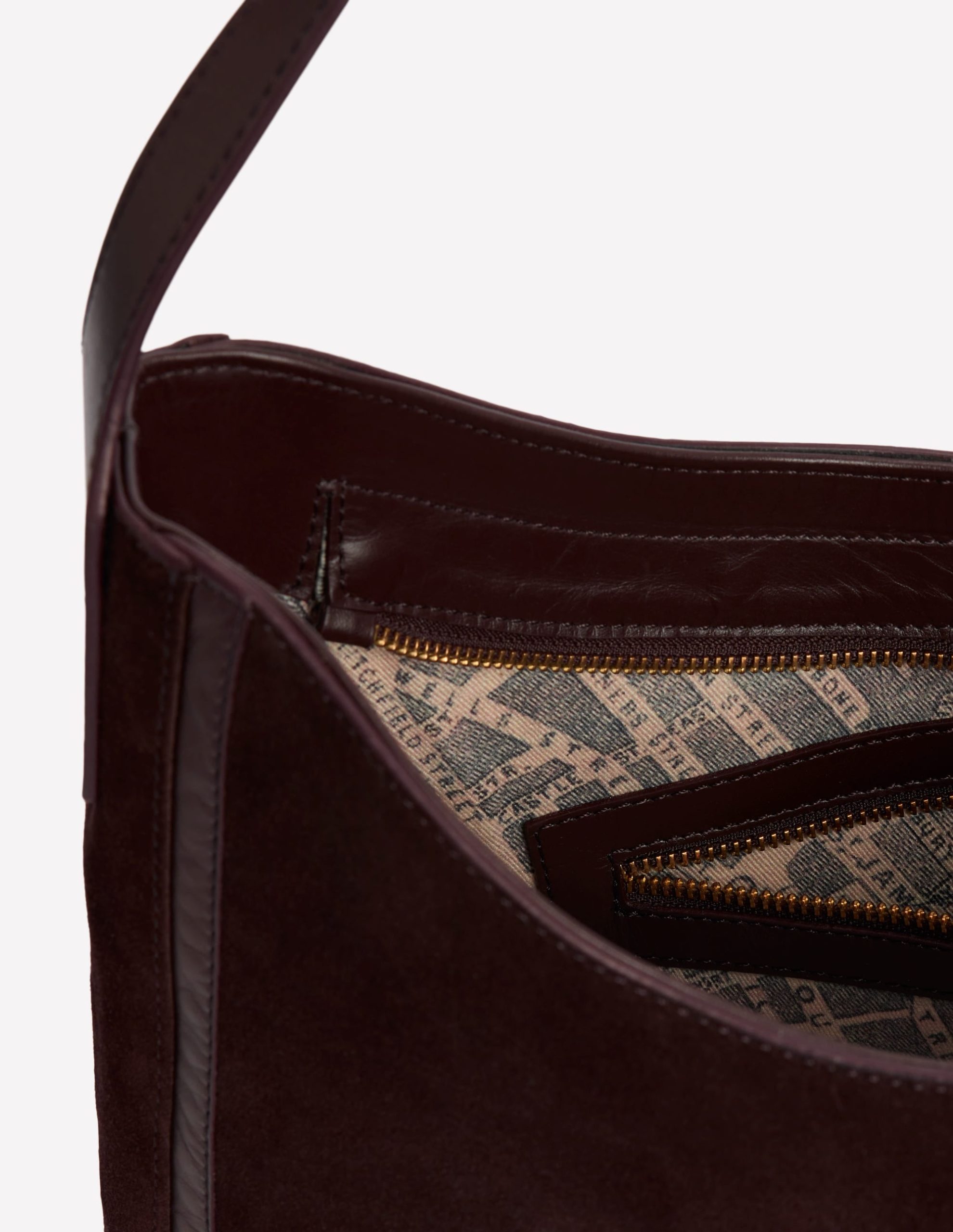Suede Hobo Bag-Bitter Chocolate - Image 5